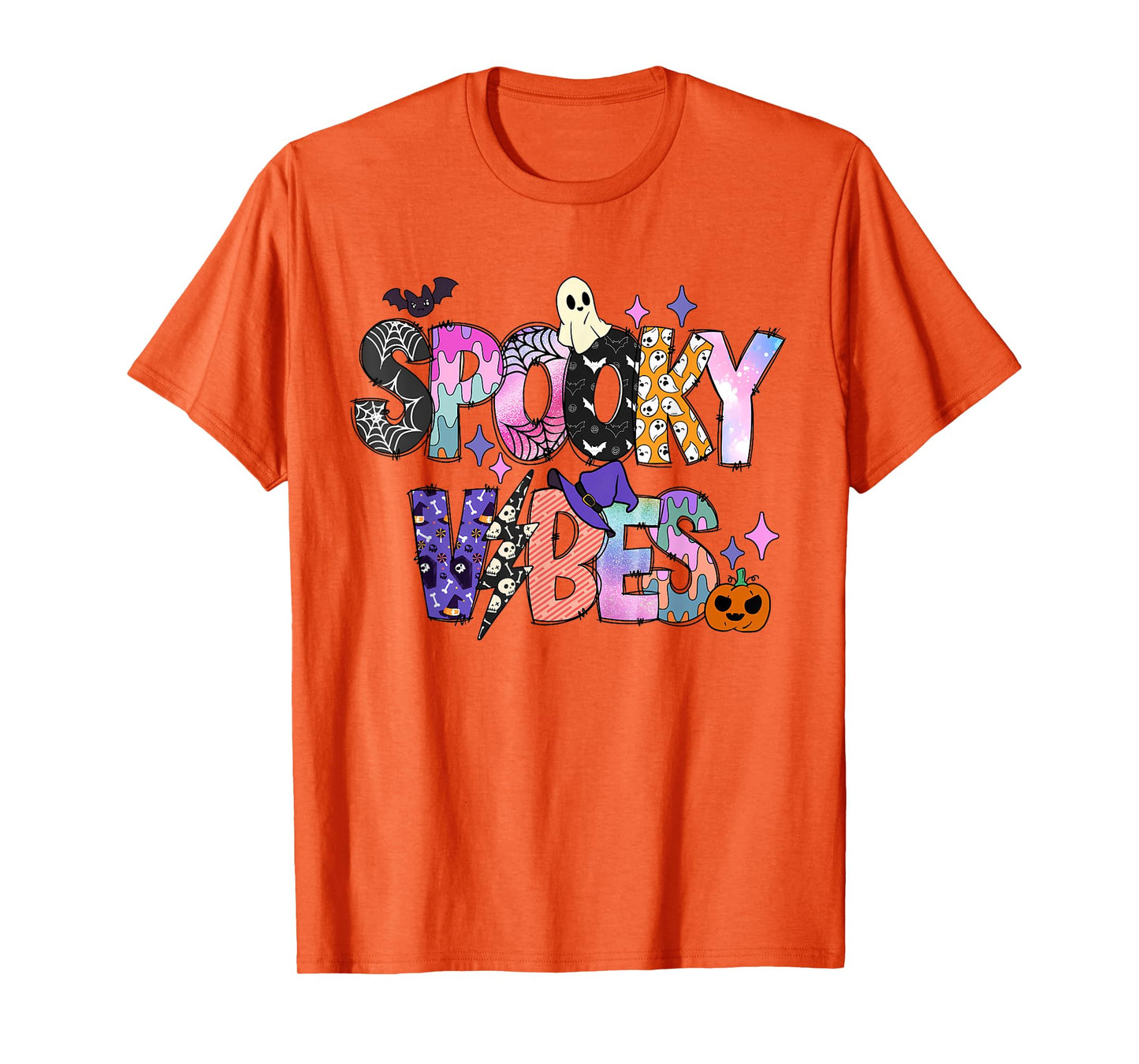 Spooky Vibes Halloween Costume Spooky Season Womens Girl Kid T-Shirt