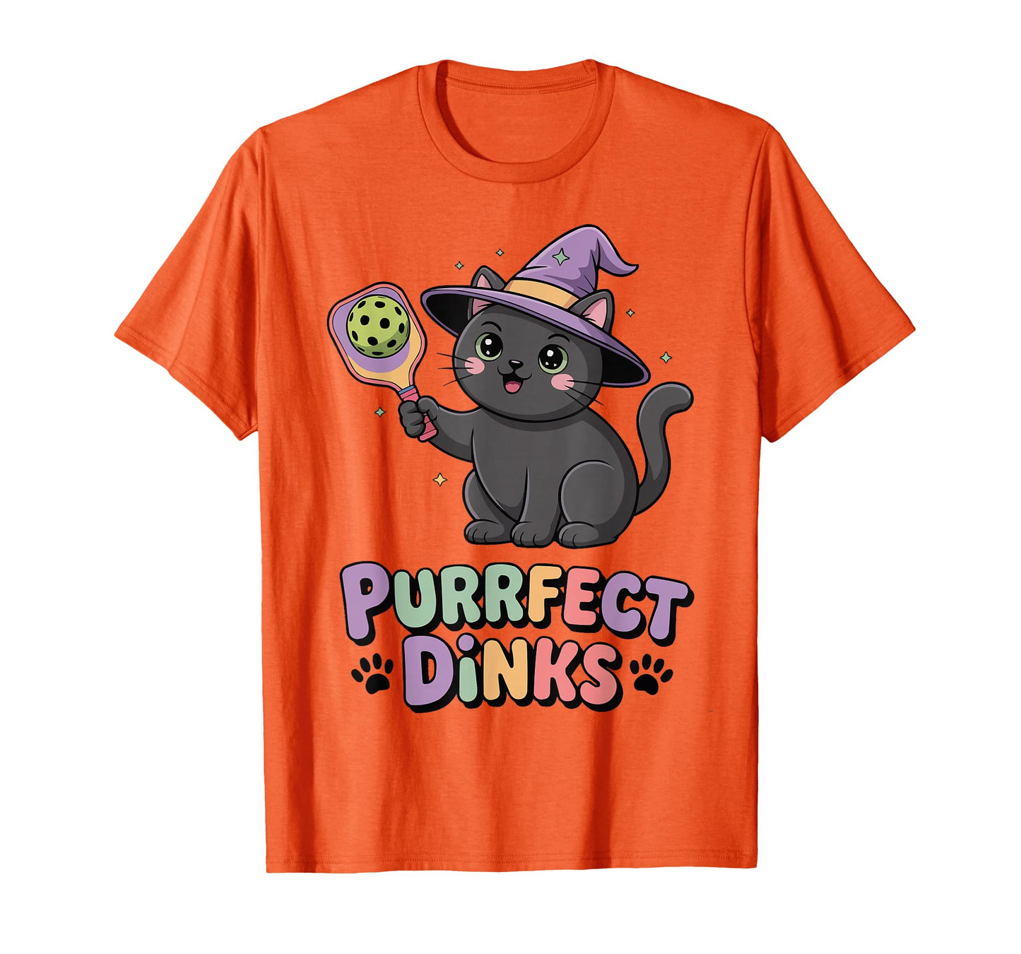 Purrfect Dinks Pickleball Halloween Fun T-Shirt