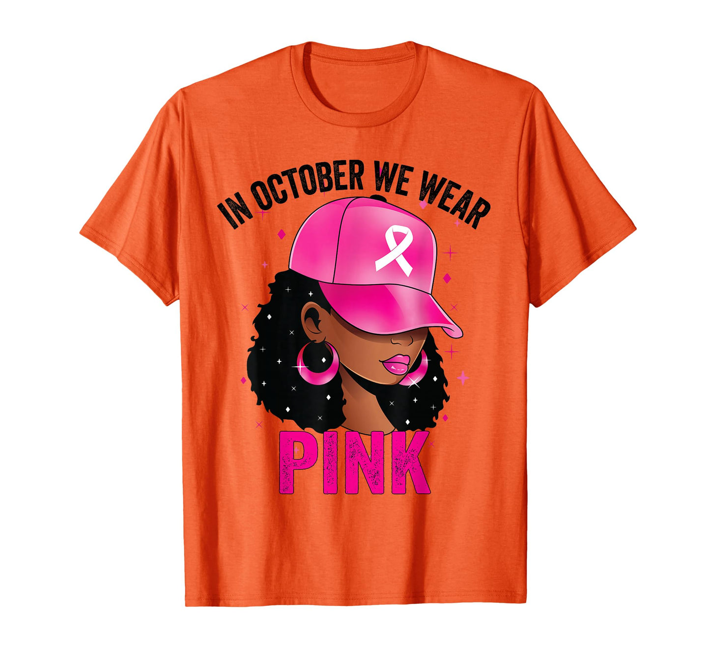 In October We Wear Pink Black Women Breast Cancer Awareness T-Shirt