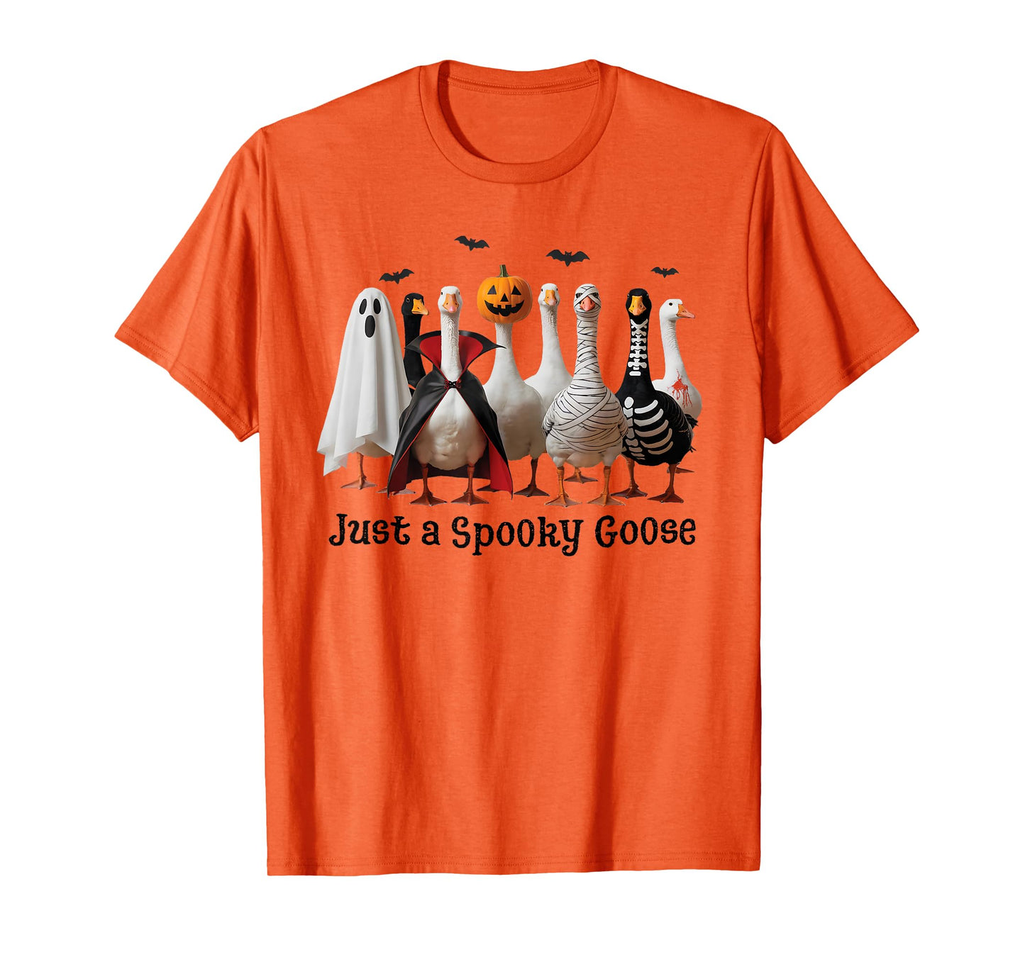 Just a Spooky Goose Funny Halloween Goose Costume T-Shirt