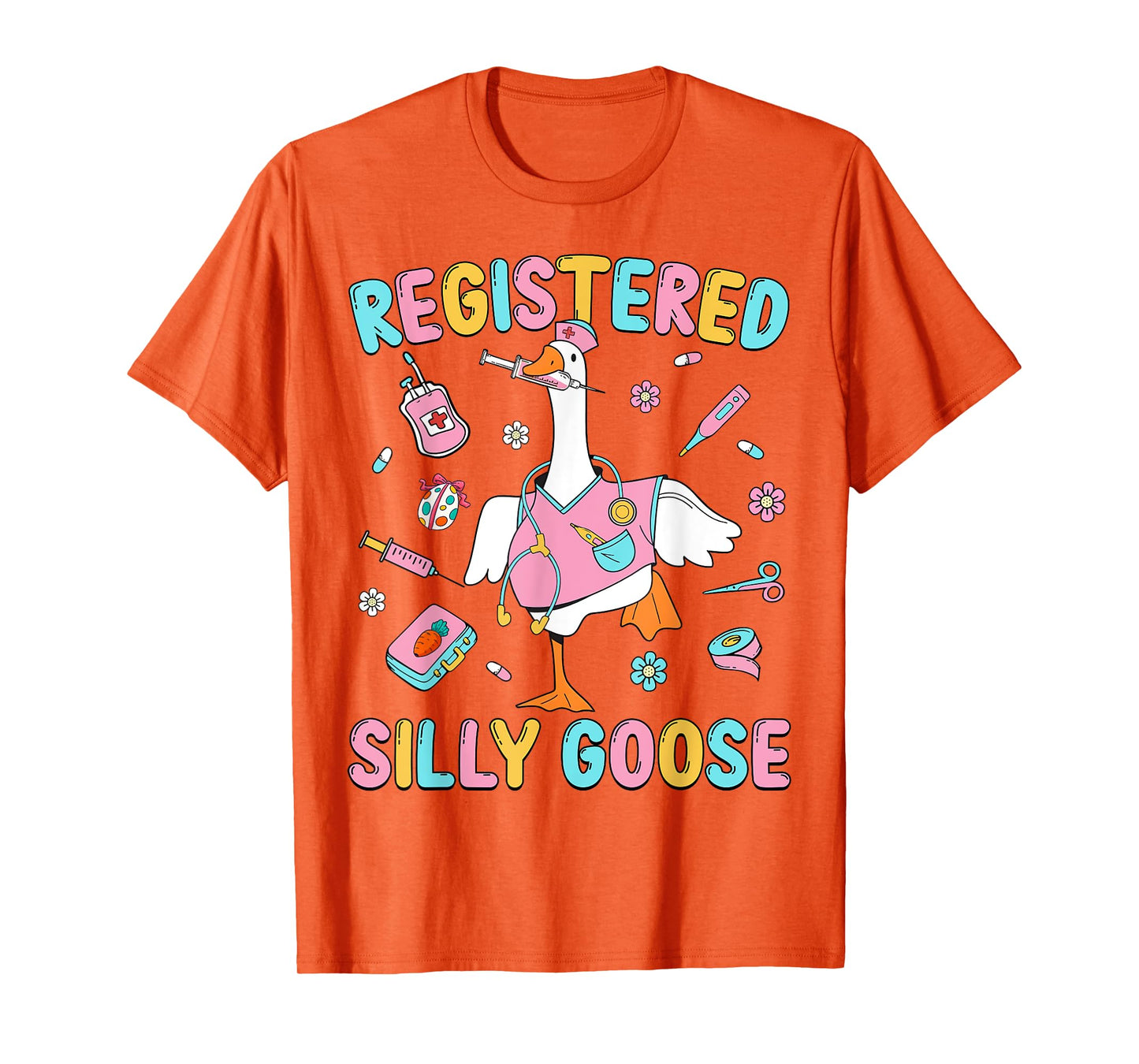 Groovy Registered Silly Goose Nurse Practitioner Easter Day T-Shirt