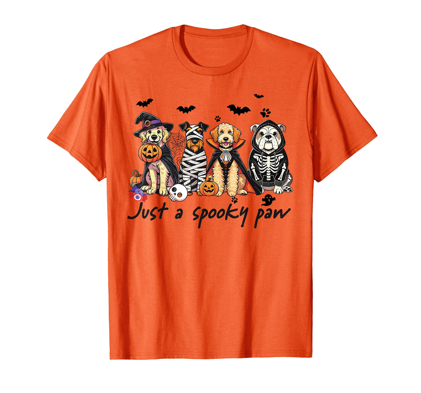 Just A Spooky Paw Halloween Dog Men Women T-Shirt