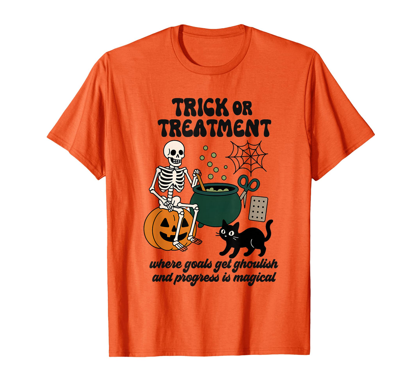 Trick Or Treatment OT Halloween, Skeleton Therapist Tee T-Shirt