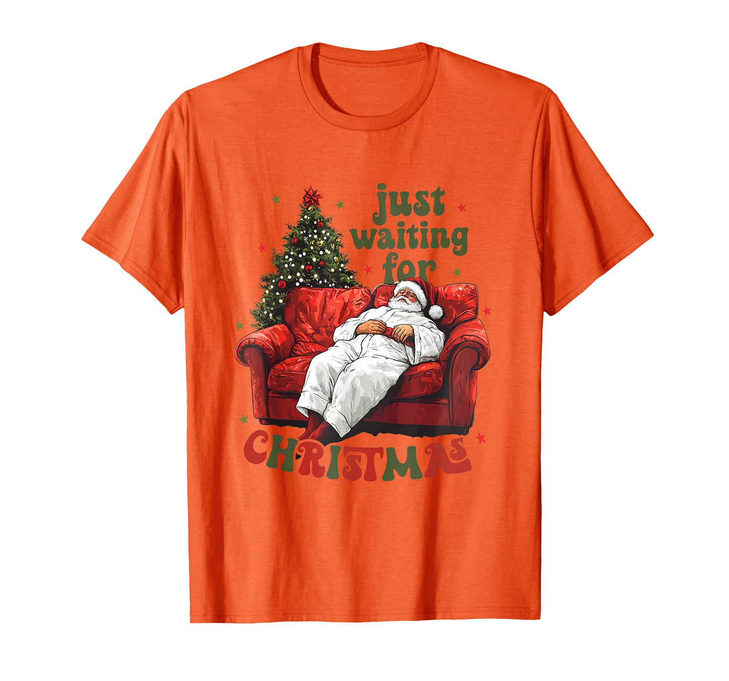 Lazy Santa Claus Relaxing On Couch Christmas Holiday Theme T-Shirt