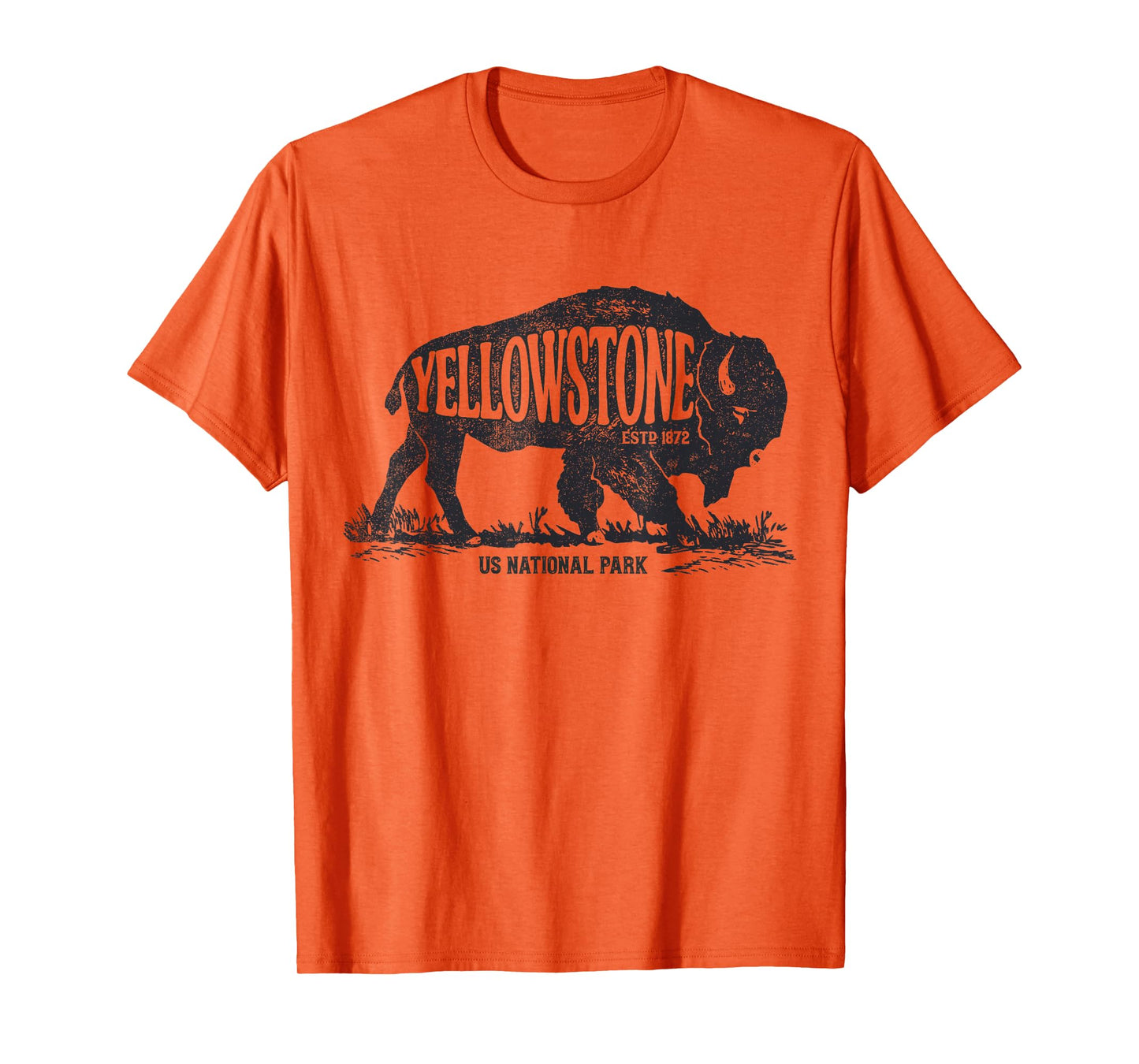 Yellowstone US National Park Bison Buffalo Vintage Men Women T-Shirt