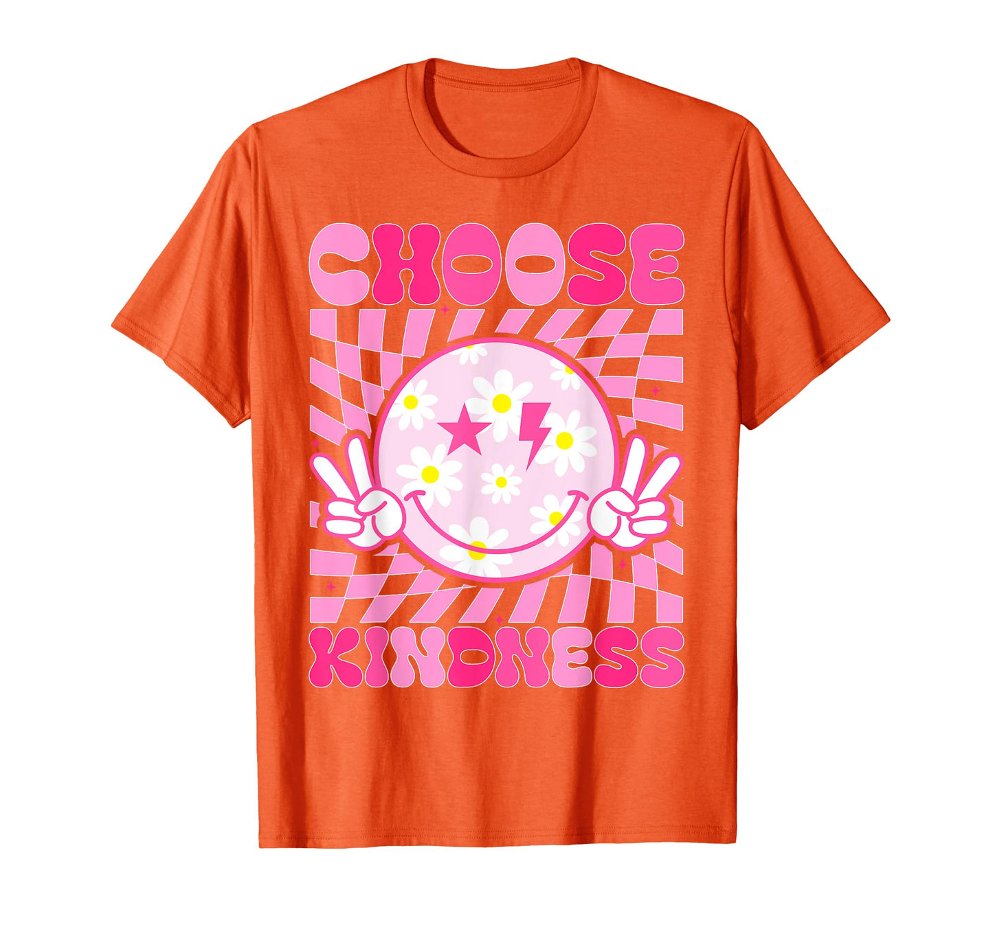 Retro Choose Kindness Smile Face Groovy Be Kind Women Kids T-Shirt