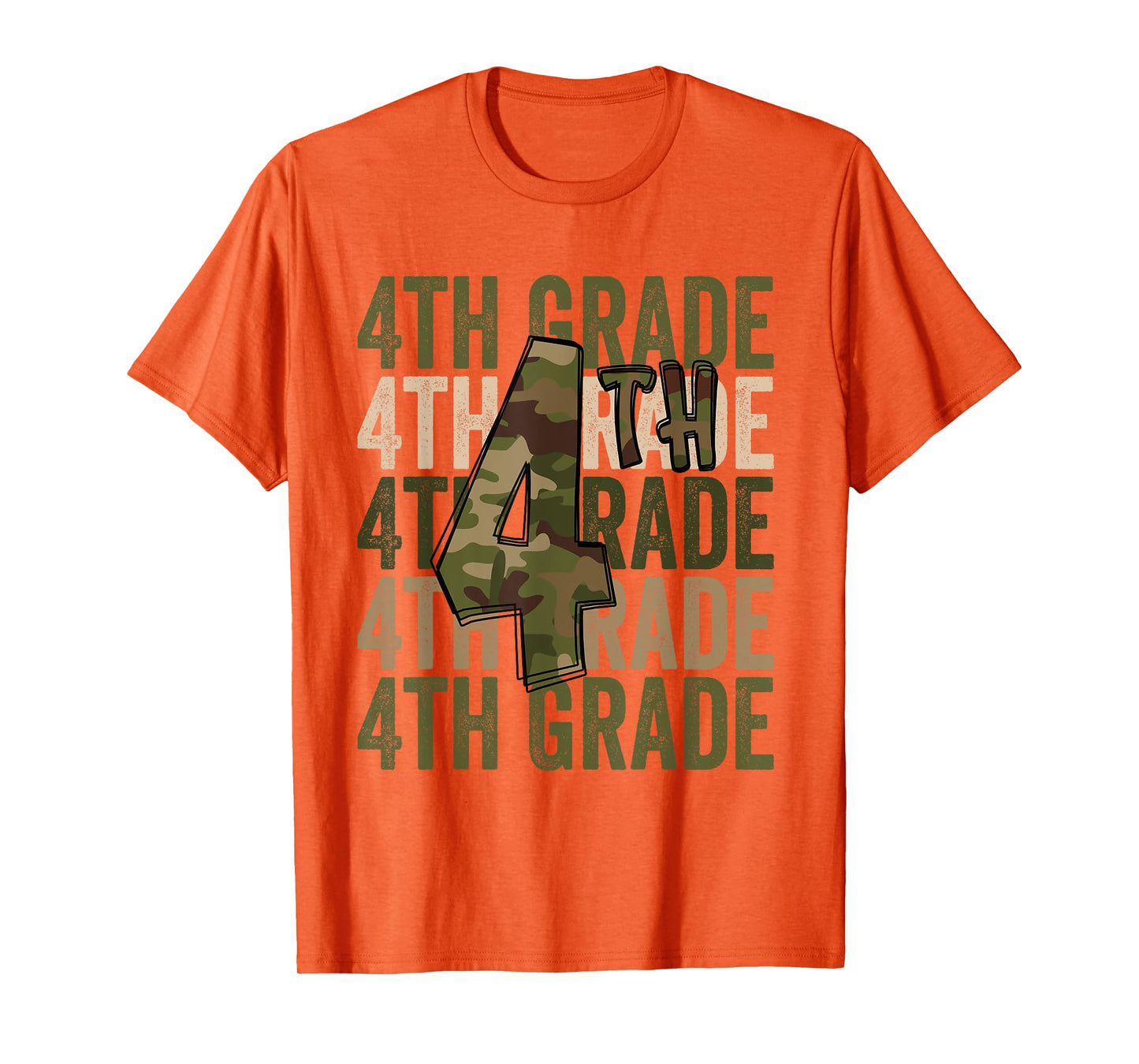 Camo Team 4th Grade Squad Back To School Teacher Kids Boys T-Shirt