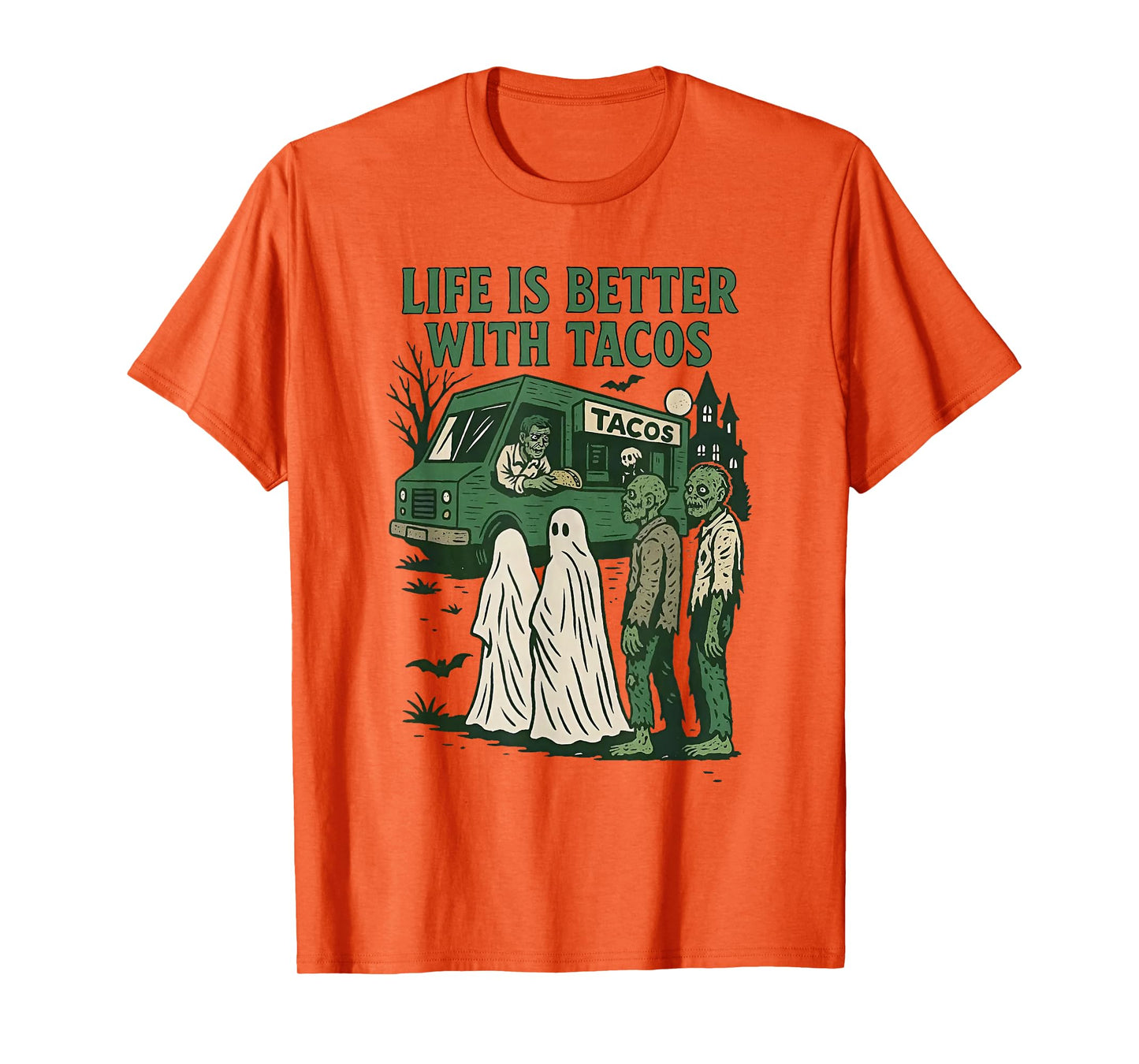 Life is Better with Tacos Funny Zombie Halloween T-Shirt