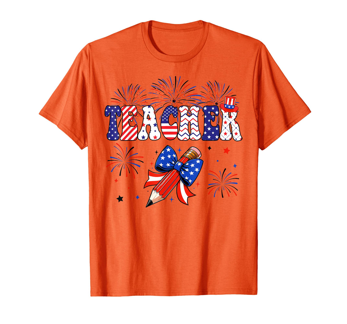 USA Teacher Independence Day American Teacher 4th of July T-Shirt