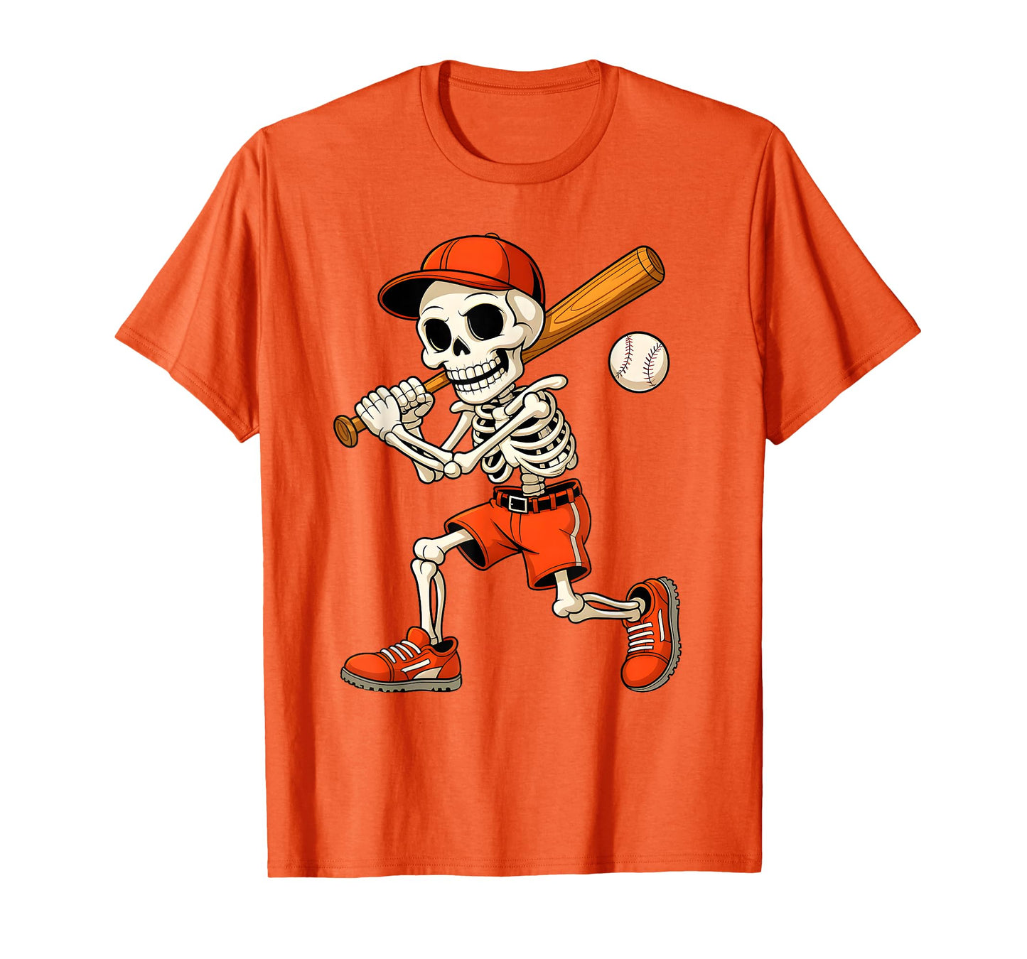 Skeleton Baseball Halloween Costume Funny Men Boys Kids Tee T-Shirt