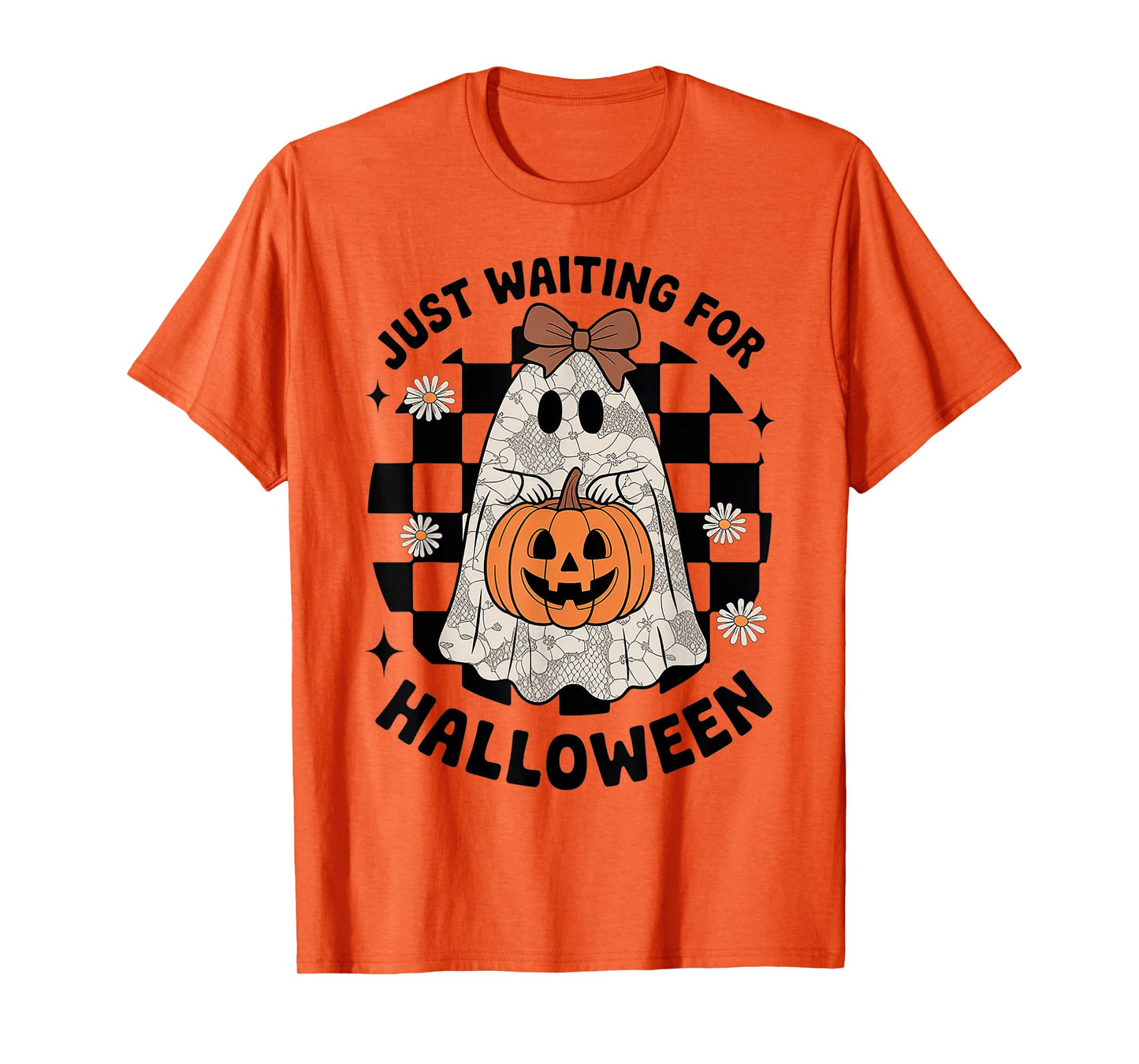 Skeleton Spooky Vibe Summer Funny just Waiting for Halloween T-Shirt