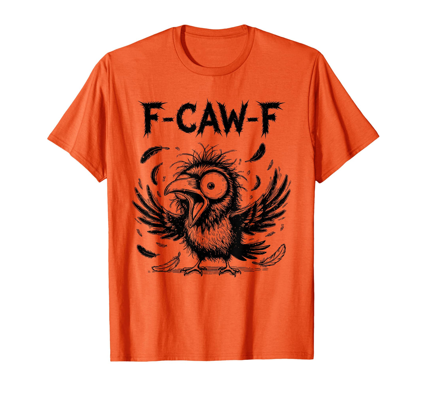 Funny Crow F-CAW-F Graphic Gothic Black Raven Moon Halloween T-Shirt