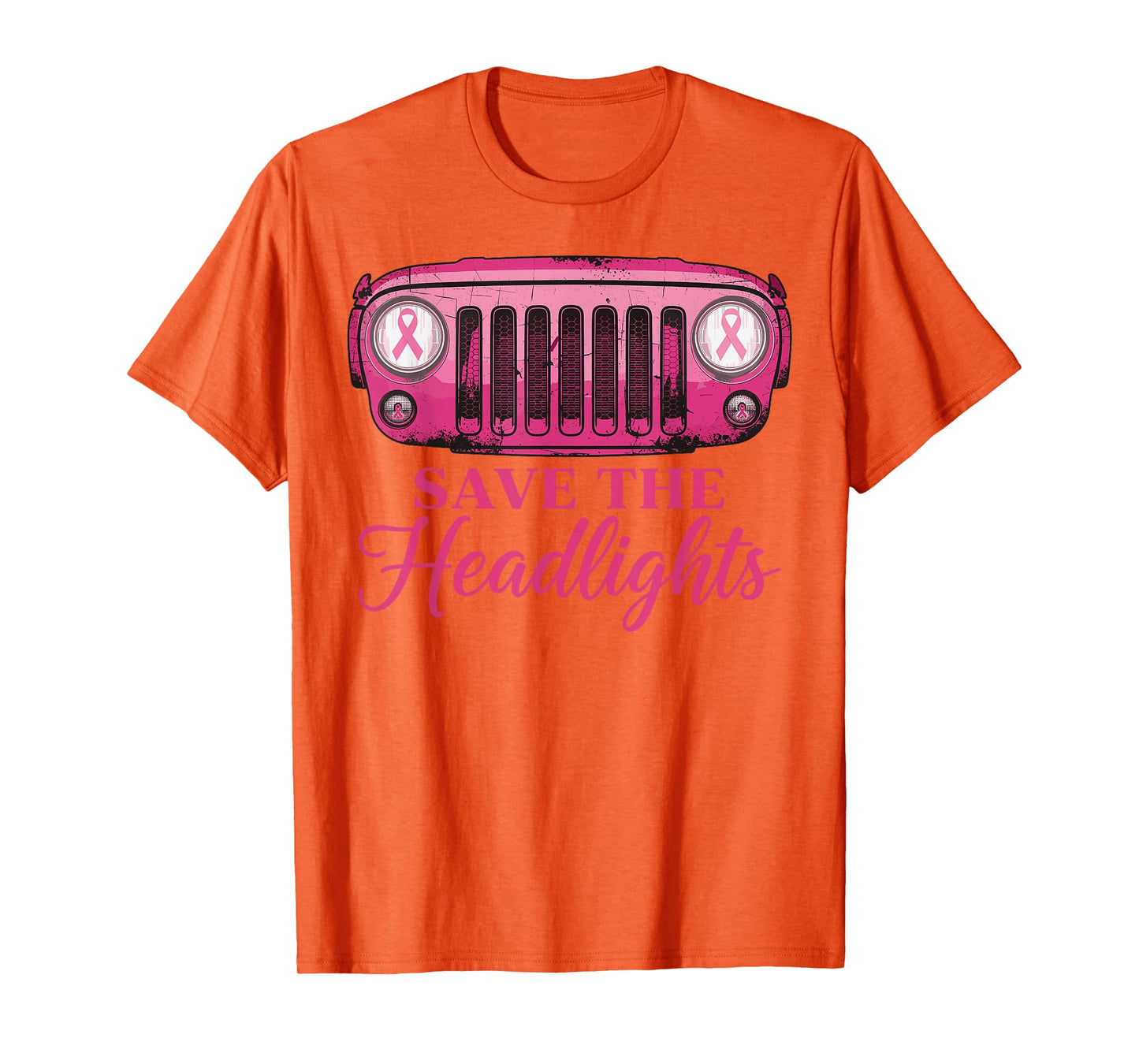 Save The Headlights Breast Cancer Fighters Pink Ribbon T-Shirt