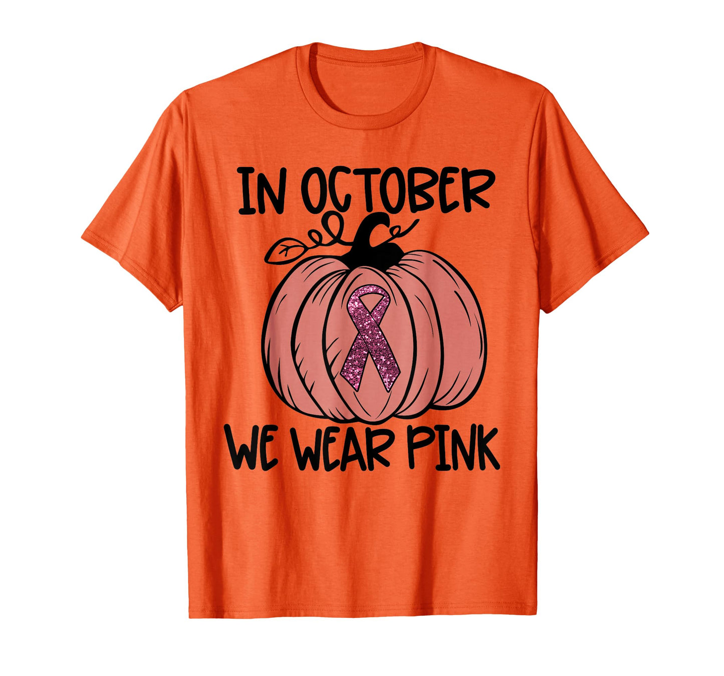 In October We Wear Pink Thanksgiving Breast Cancer Awareness T-Shirt