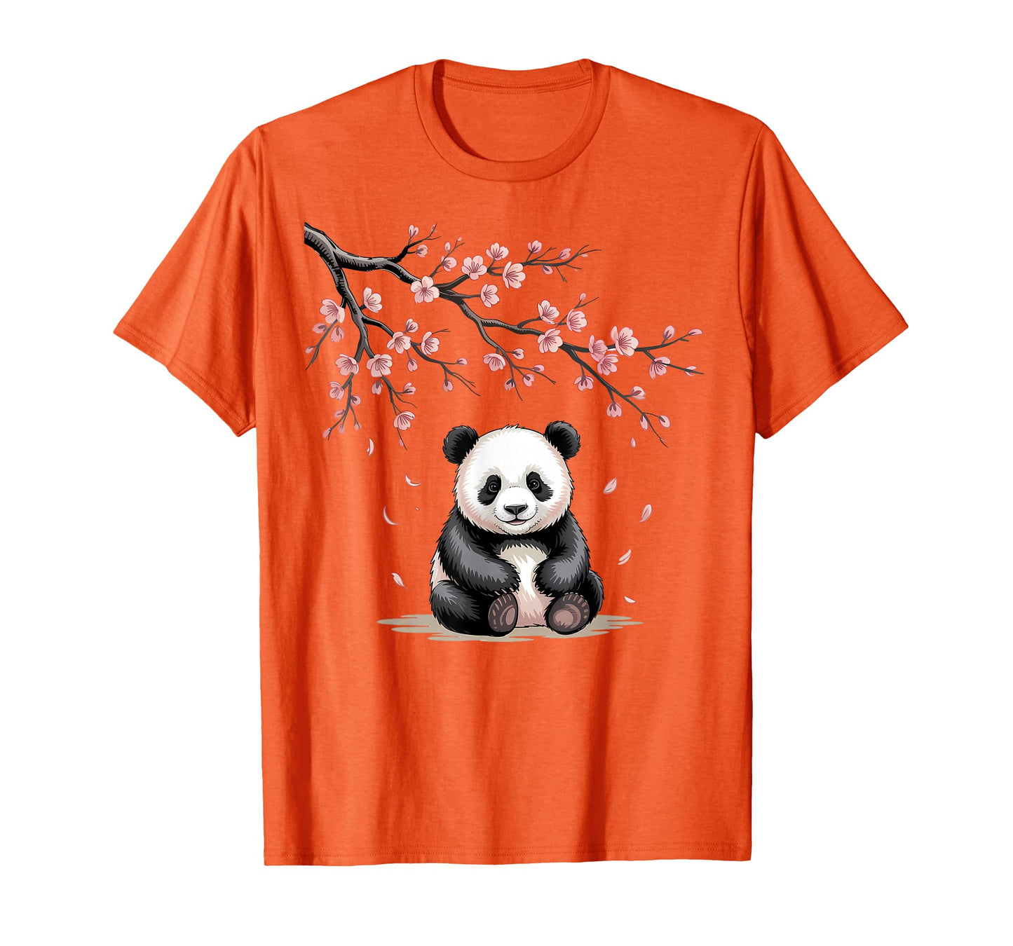 Cute Panda Sakura Cherry Blossoms Sumi-E Japanese Aesthetic T-Shirt