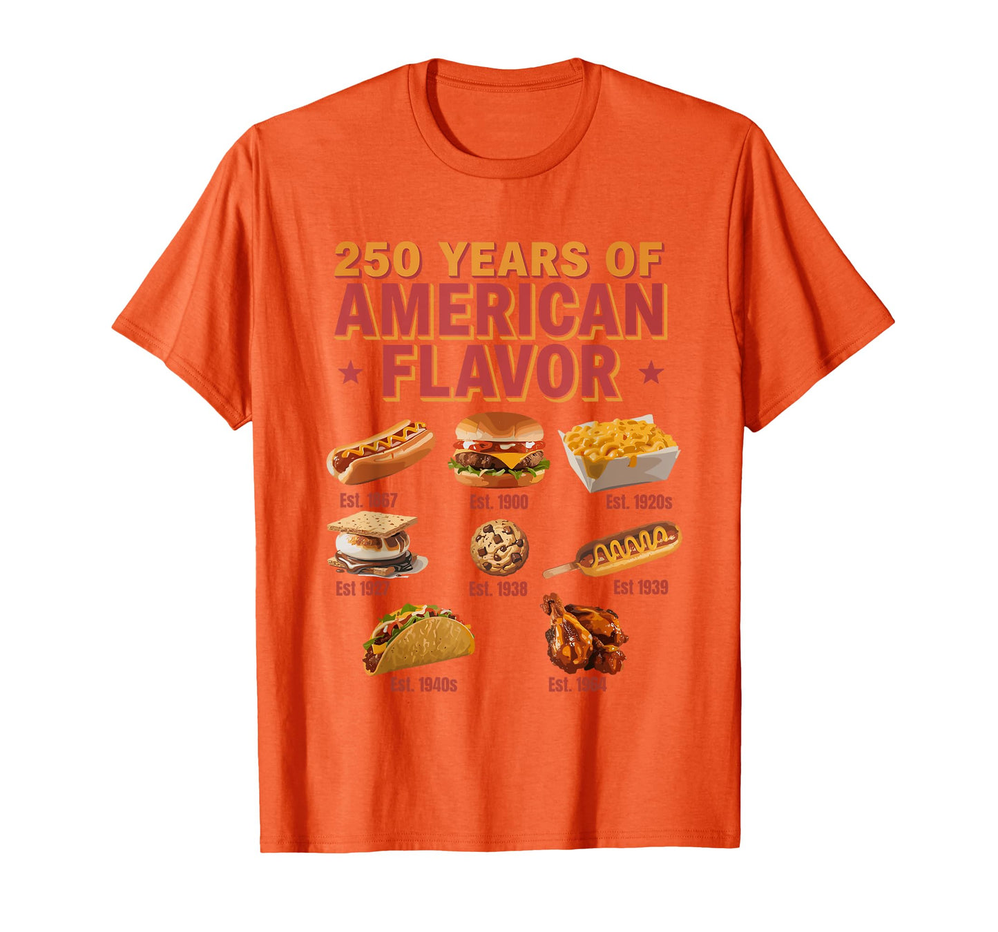 250 Years of American Food Flavor History Design T-Shirt