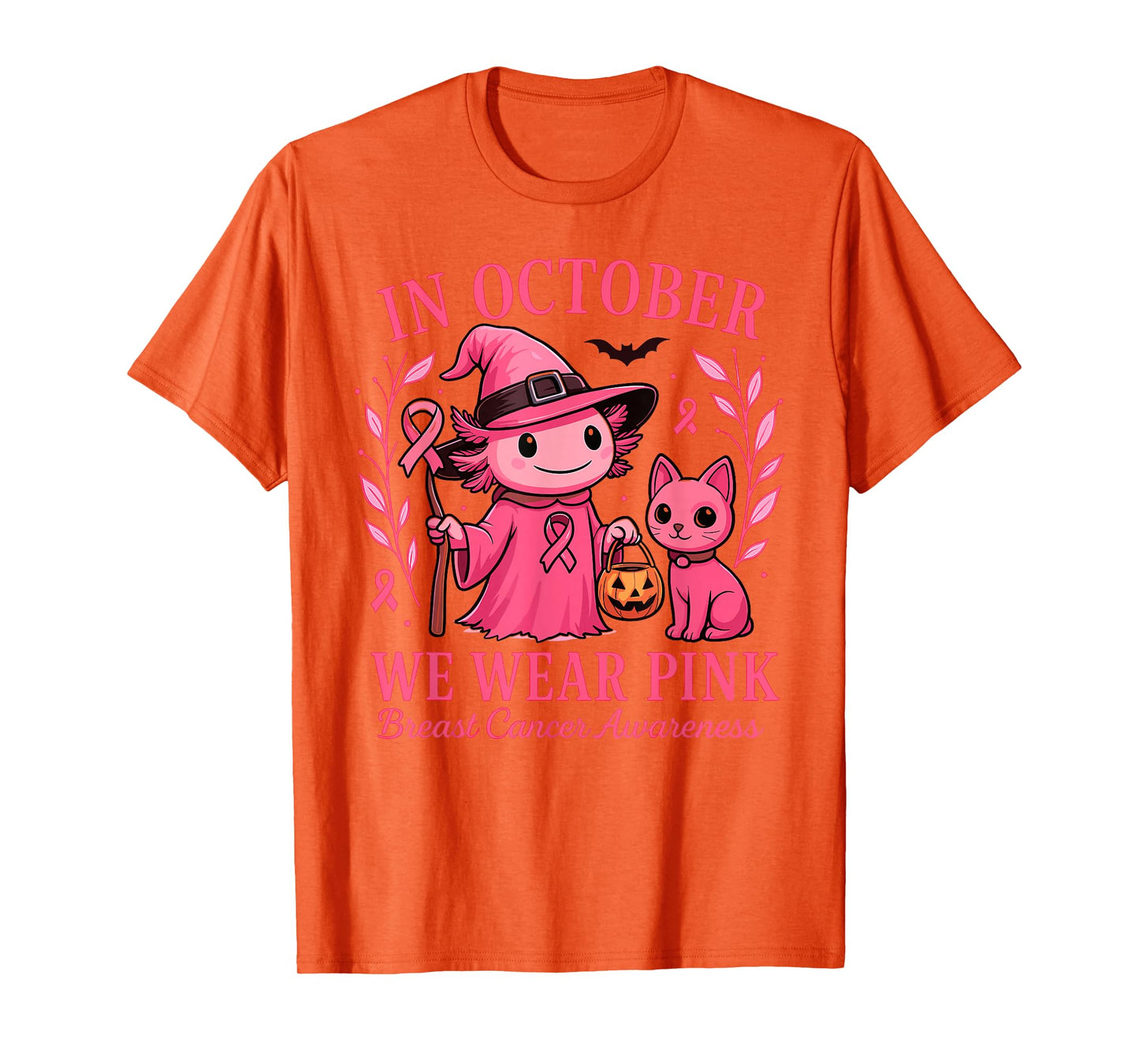 Axolotl Breast Cancer In October We Wear Pink Ribbon Kids T-Shirt