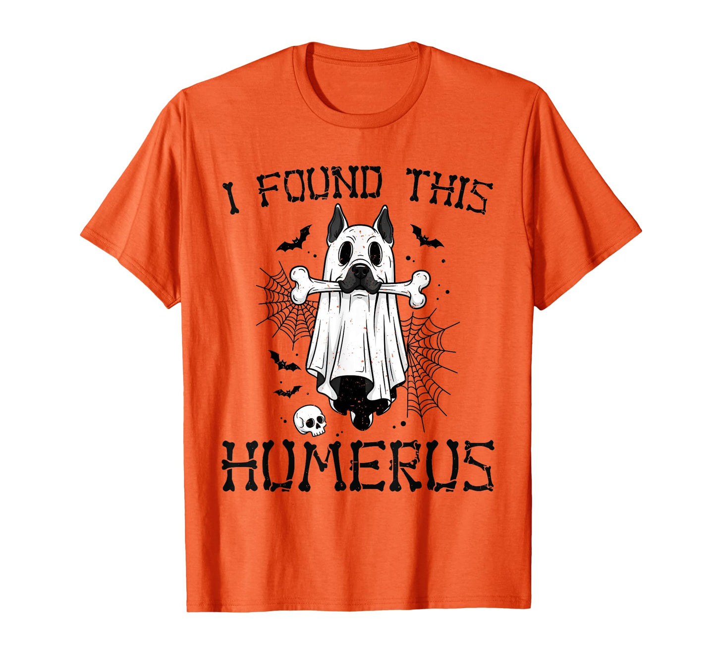 I Found This Humerus Ghost Dog Funny Halloween Bone Graphic T-Shirt