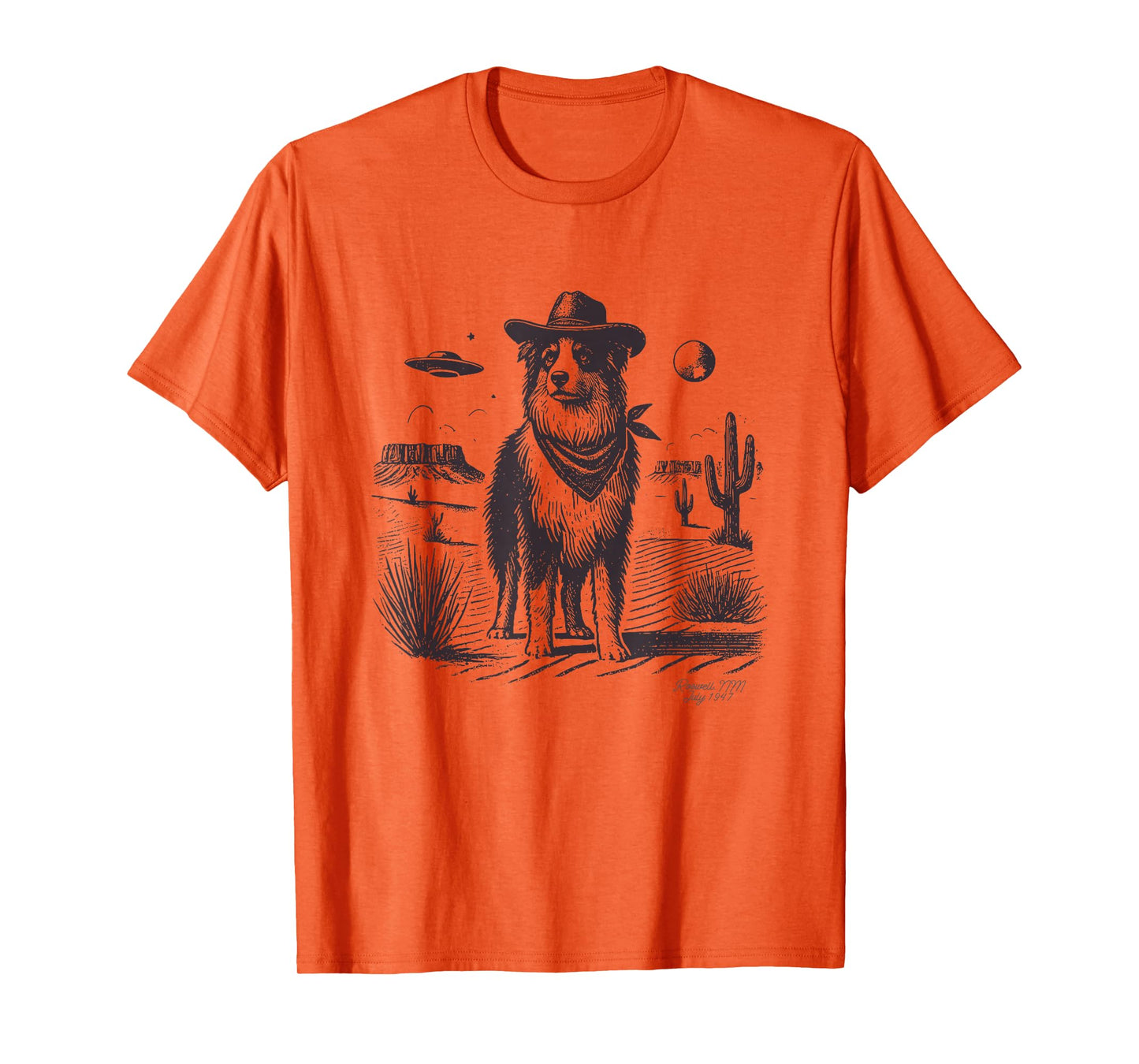 Australian Shepherd Cowboy, Aussie Cowboy UFO, Cowboy Hat T-Shirt