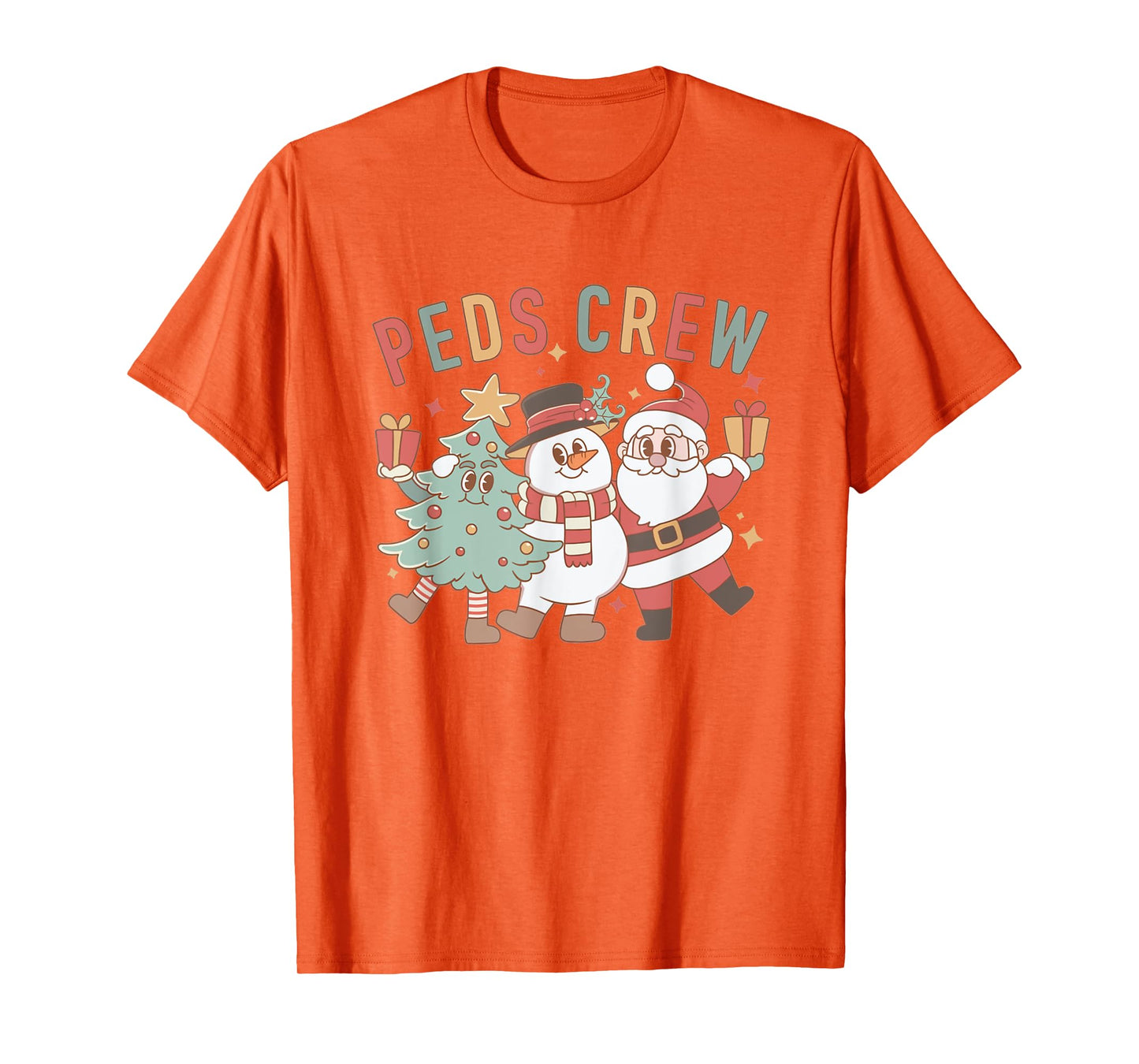 Retro Peds Crew Christmas Pediatric Nurse Nursing Group T-Shirt