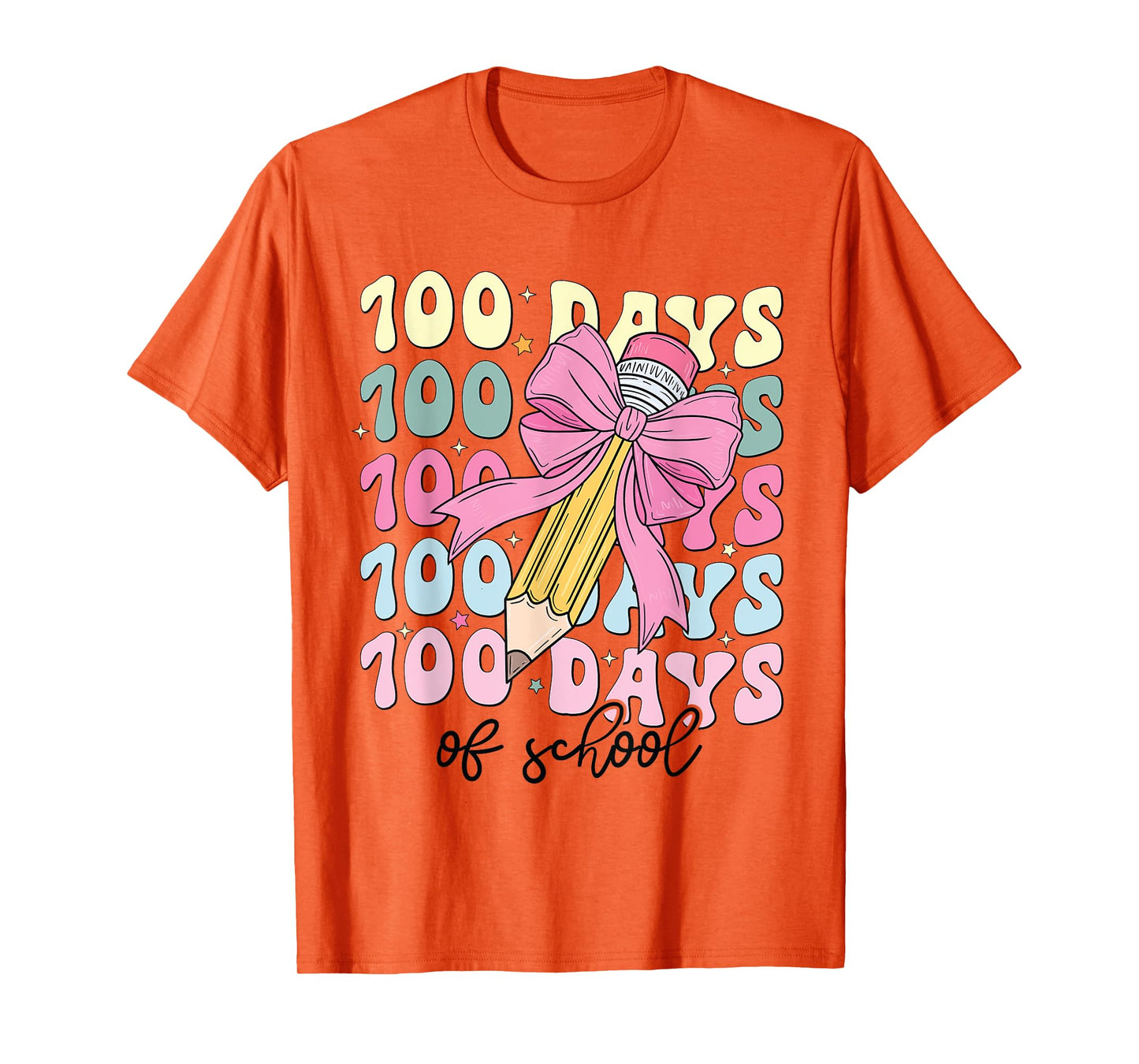 100 Days of School Girls Coquette Bow 100th Day of School T-Shirt