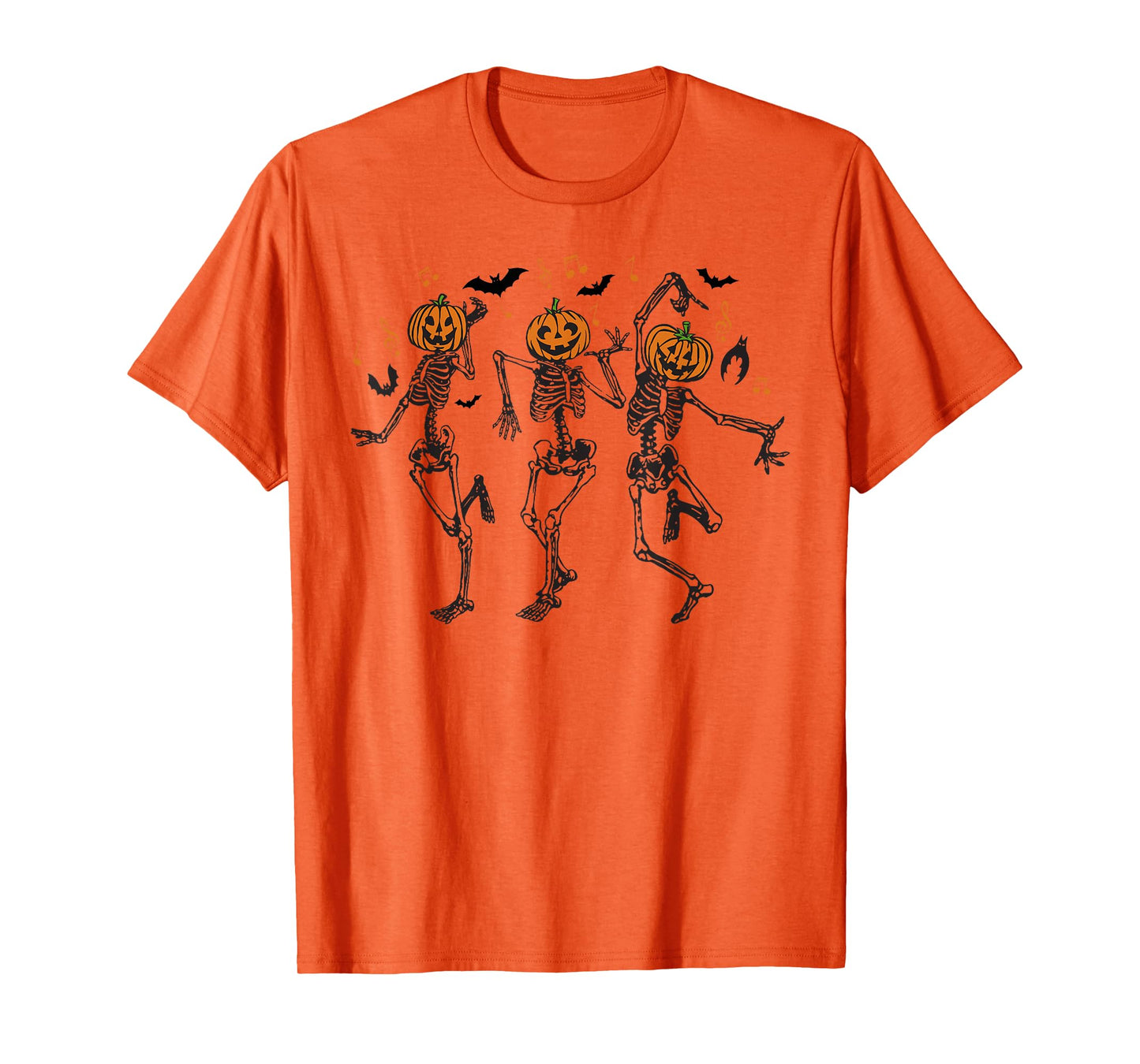 Skeleton Dancing Skull Pumpkin Halloween Dance Men Women T-Shirt