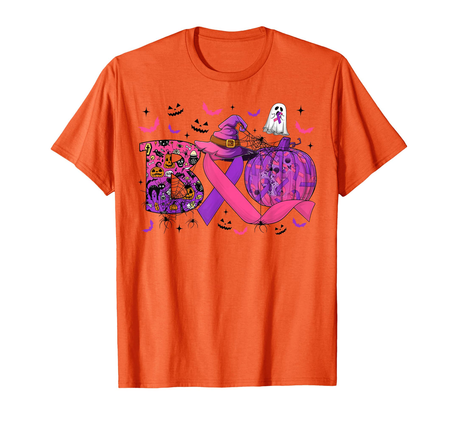 Boo Domestic Violence Breast Cancer Pink & Purple Ribbon T-Shirt