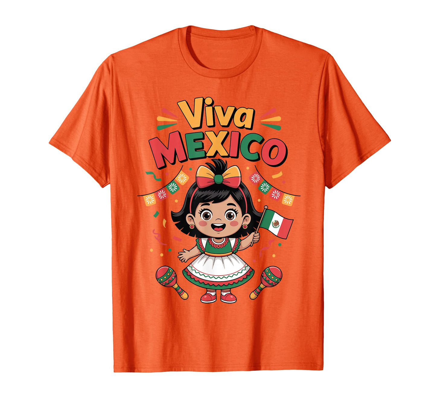 Toddler Viva Mexico Shirt Girl Mexican Flag Independence Day T-Shirt