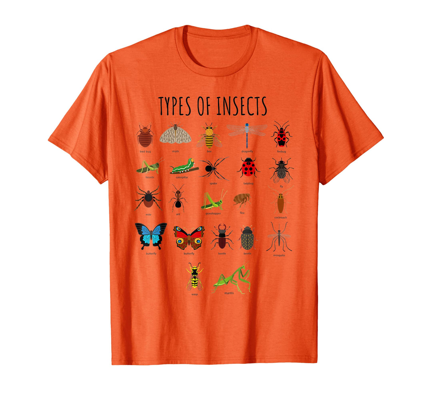 Kids Types Of Insects Bug Identification Science T-Shirt