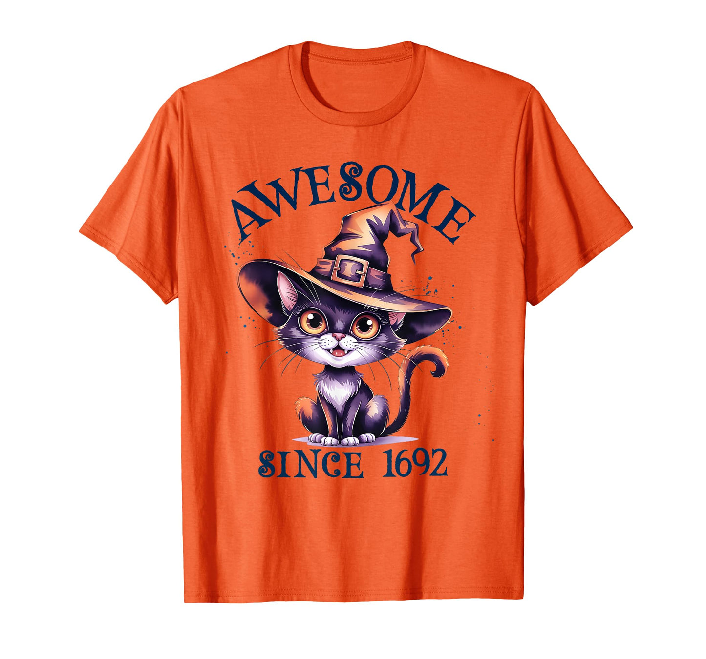 Kawaii Awesome Cat Witch Since 1692 Witchy Wicca Dad Witches T-Shirt