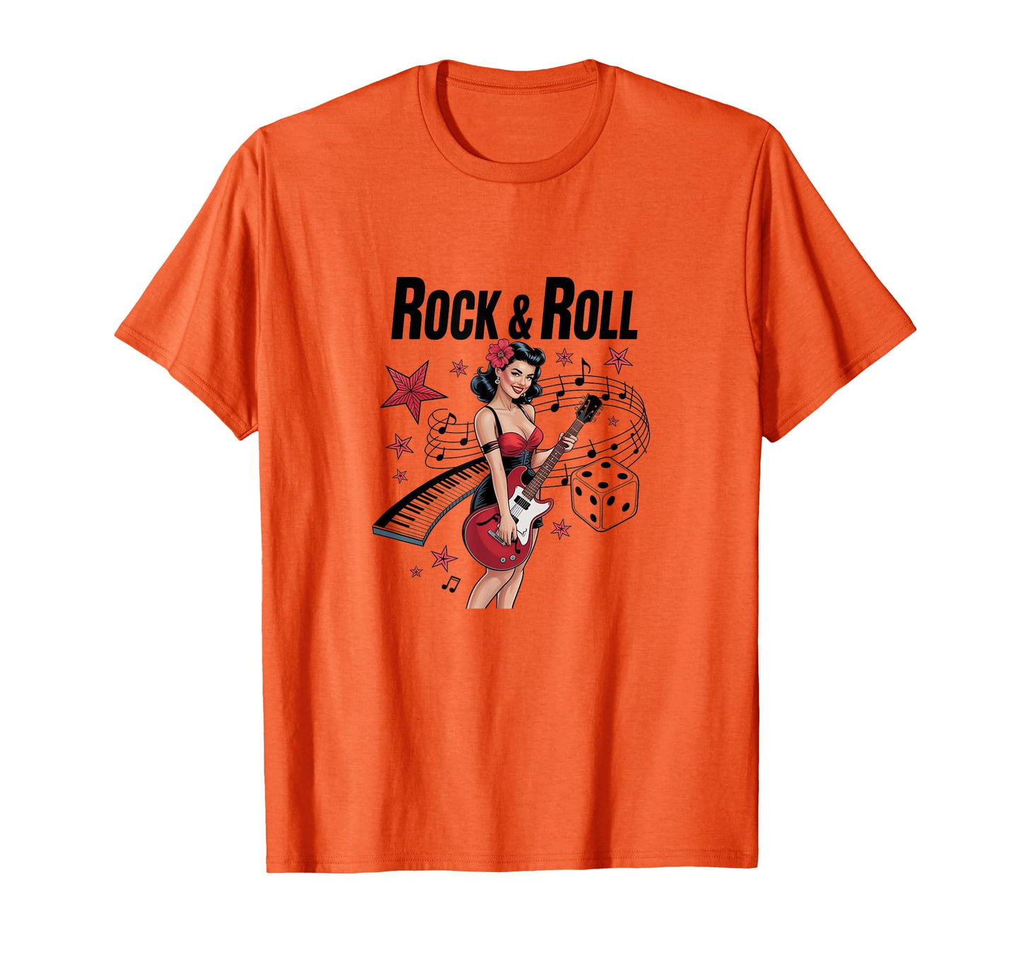 Rock & Roll Pin-Up - Guitar Girl Tee T-Shirt