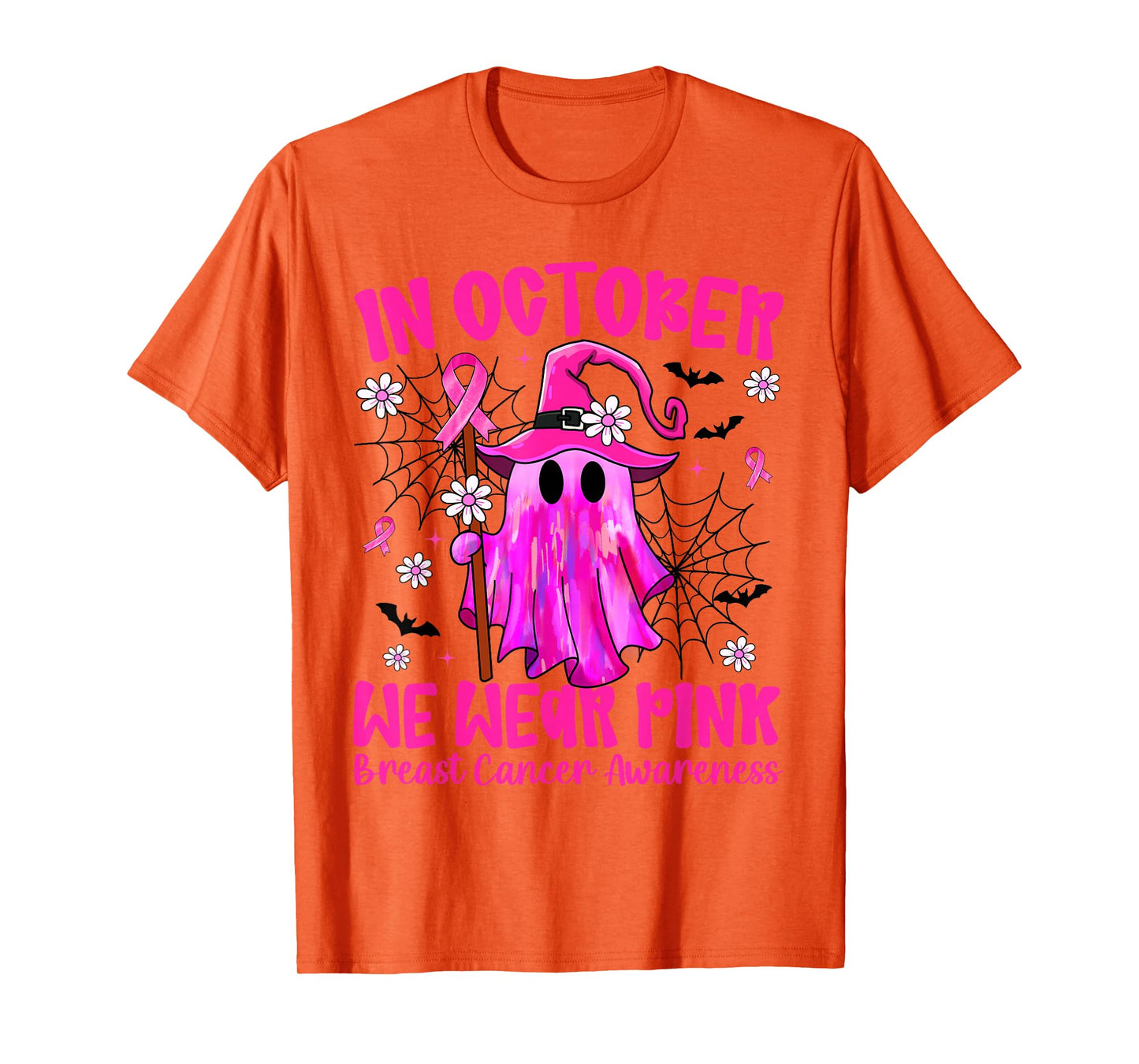 Breast Cancer Women Halloween in October We Wear Pink T-Shirt