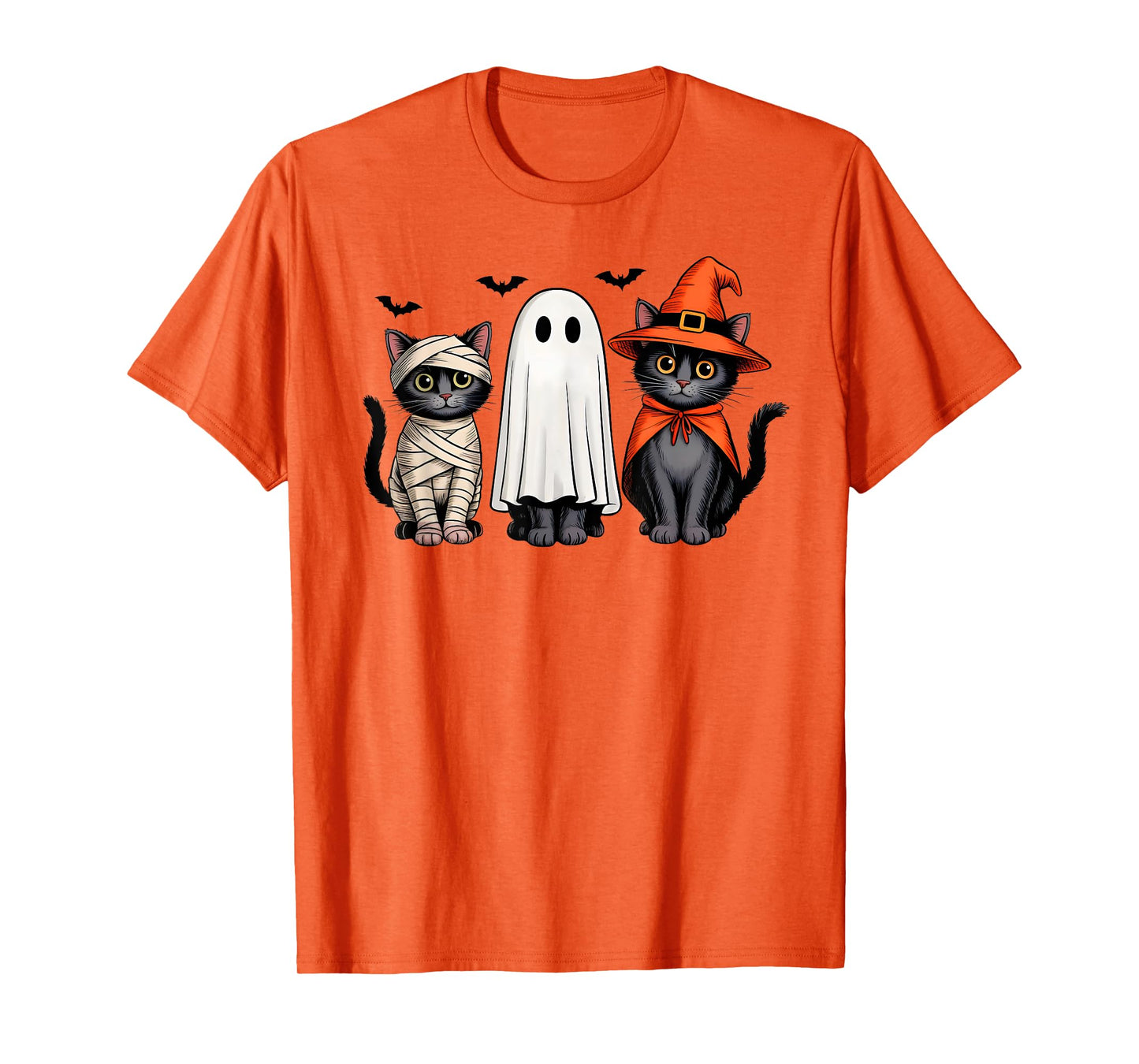 Cute Halloween Black Cat Ghost Witch Pumpkin for Girls Women T-Shirt