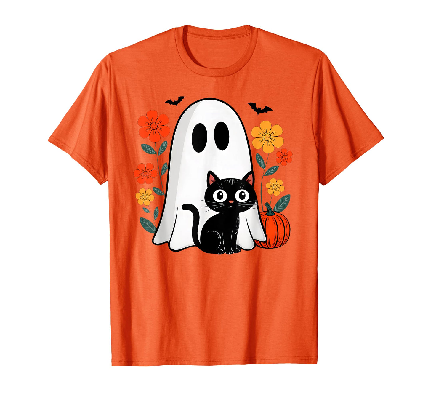Spooky Ghost Cat Halloween Costume Men Women Cat Lovers T-Shirt