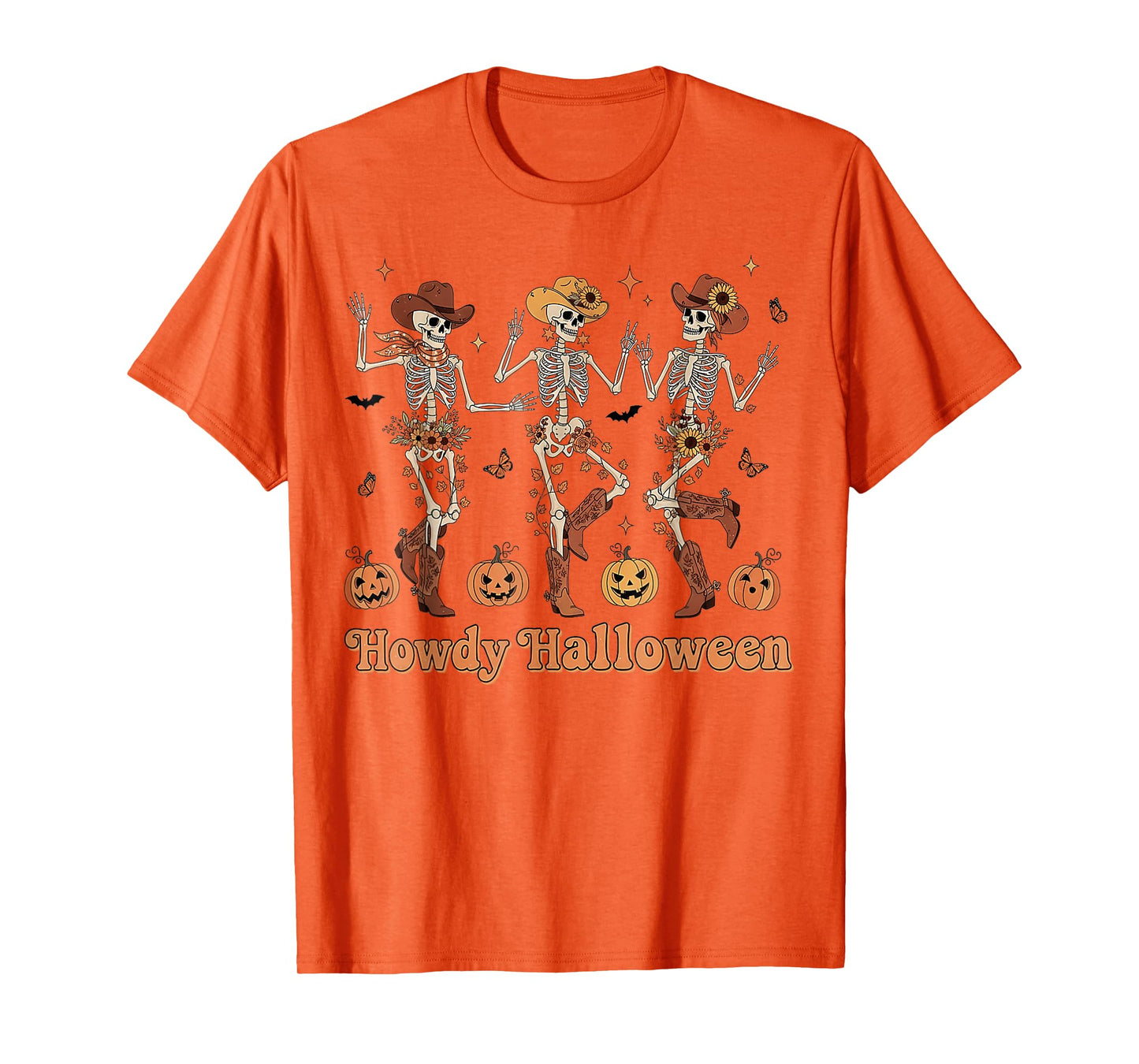 Funny Western Skeleton Cowgirls Dancing Howdy Halloween T-Shirt