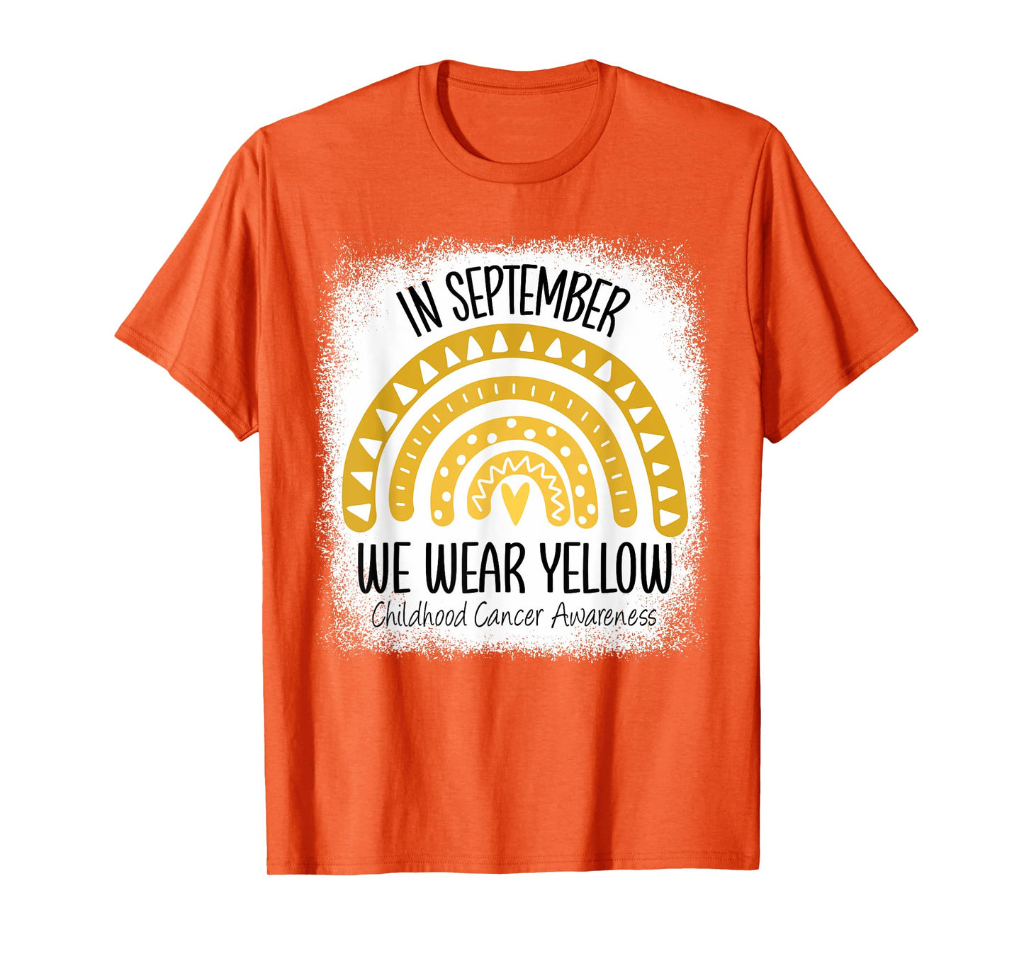 Rainbow September We Wear Yellow Childhood Cancer Awareness T-Shirt