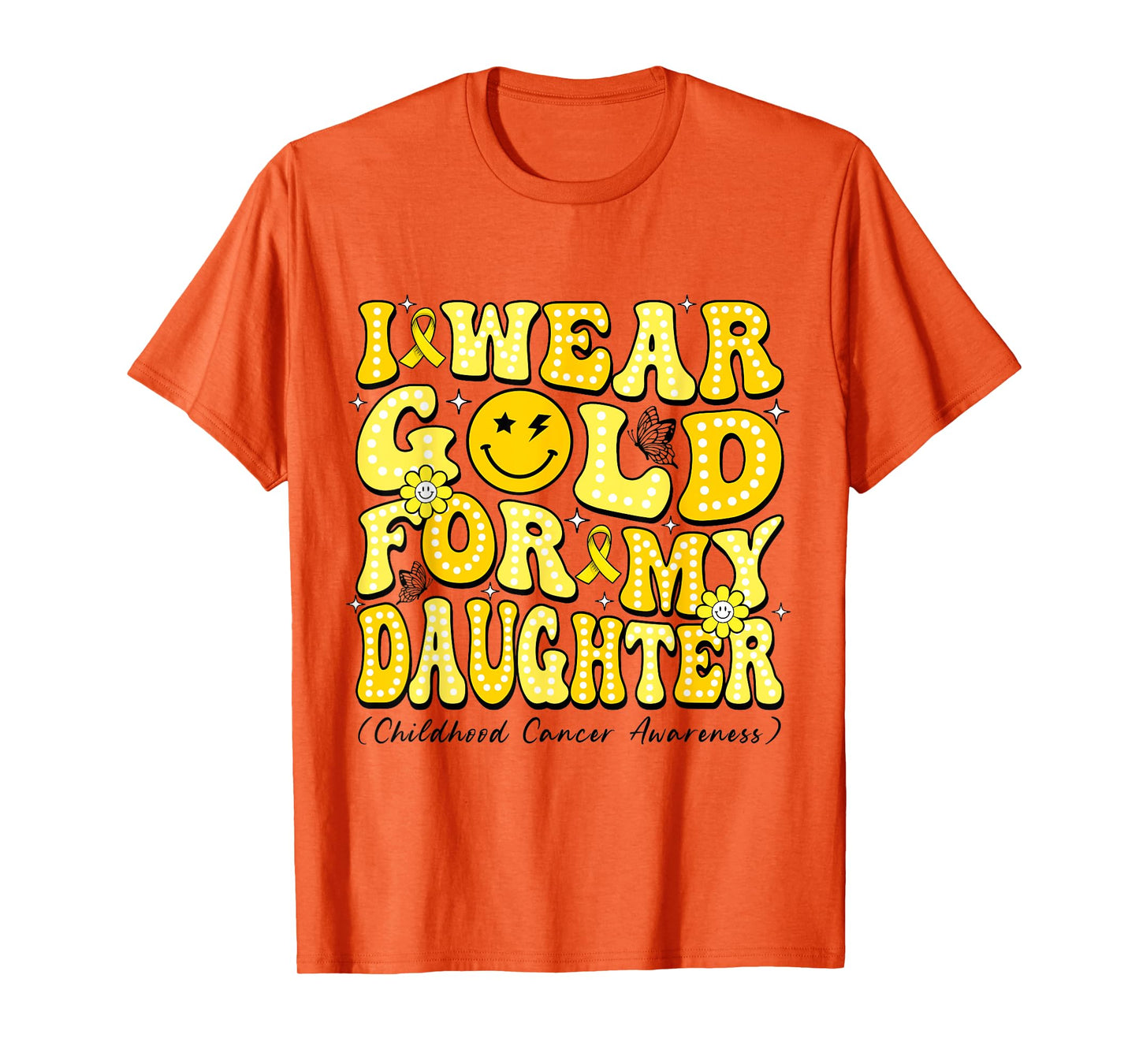 I Wear Gold For My Daughter Disco Ball Childhood Cancer T-Shirt