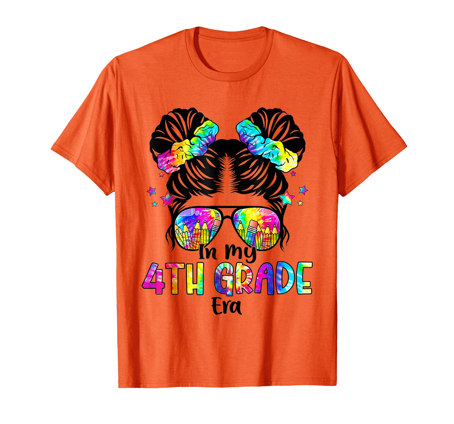 In My 4th Grade Era Messy Bun Fourth Grade Back To School T-Shirt