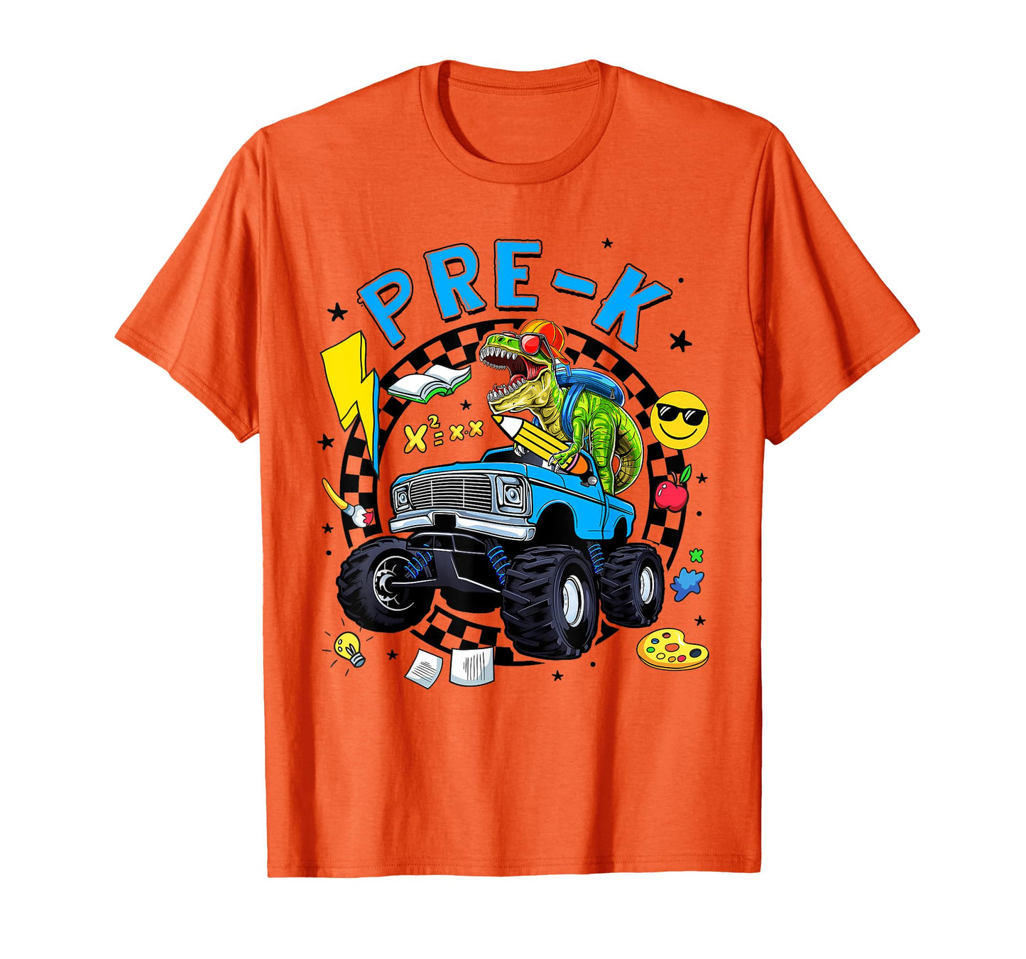 Cute Pre-K Dinosaur Dino Truck Back To School Kids Boys T-Shirt