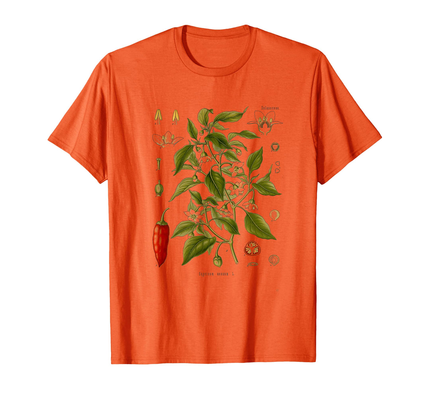 Vintage Botanical chili red peppers Garden Botany T-Shirt