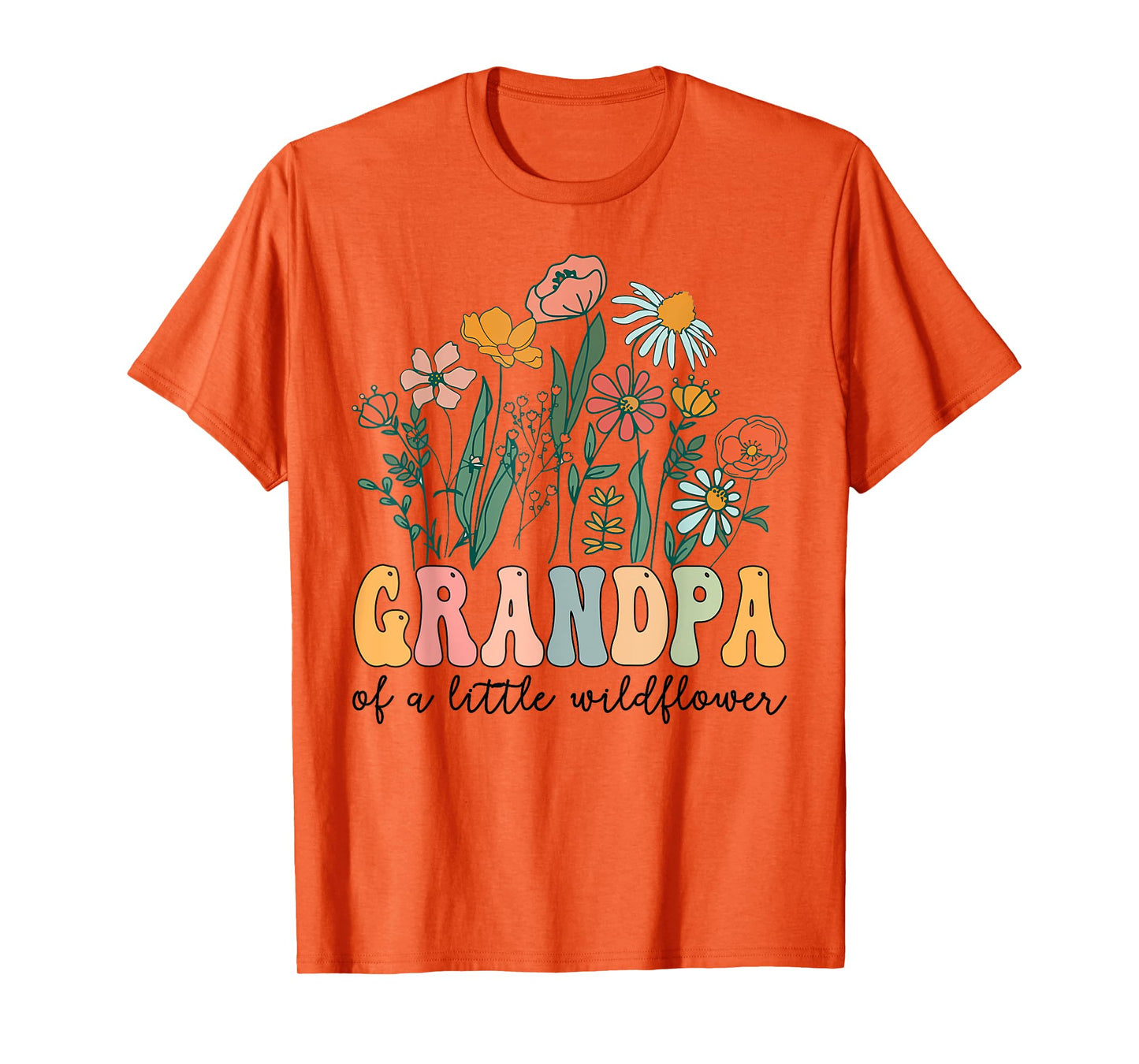 Grandpa Of The Little Wildflower Birthday Party Baby Shower T-Shirt