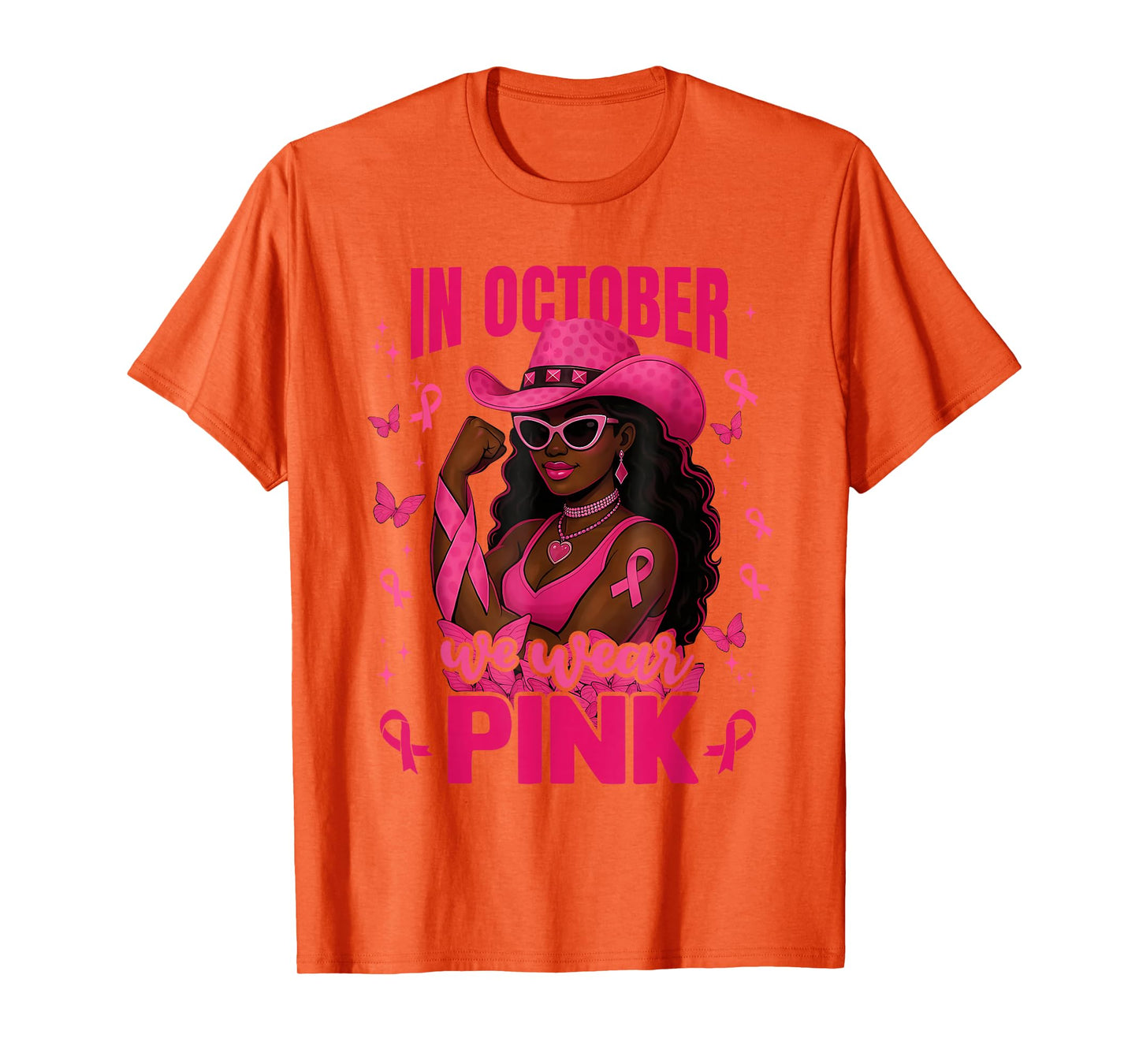 Cowgirl Breast Cancer Western in October We Wear Pink Women T-Shirt