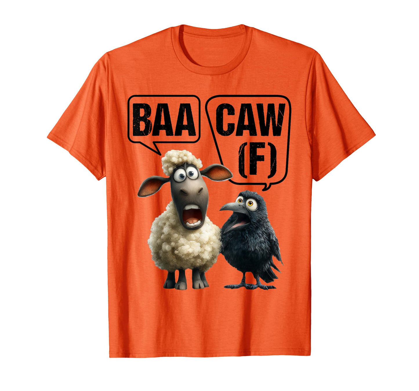 Funny Back Off Shirt – Sheep Baa + Crow Caw Baa Caw(f) Pun T-Shirt
