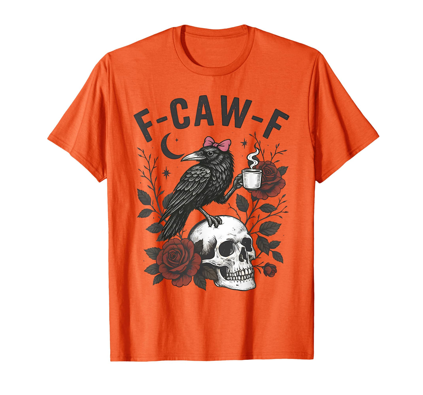 F-Caw-F Black Crow Pun Funny Bird Cawing Grunge Halloween T-Shirt