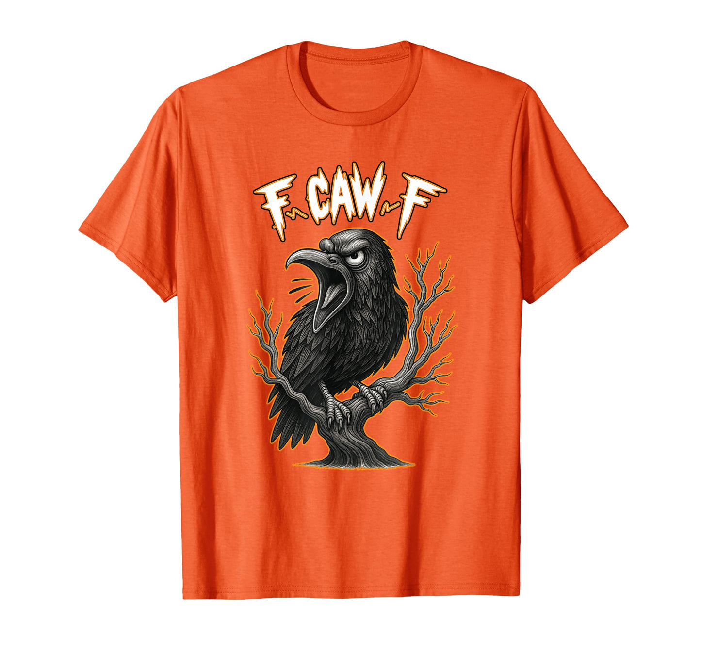 F-CAW-F Crow Shirt Funny Vintage-Look Lazy Halloween Costume T-Shirt