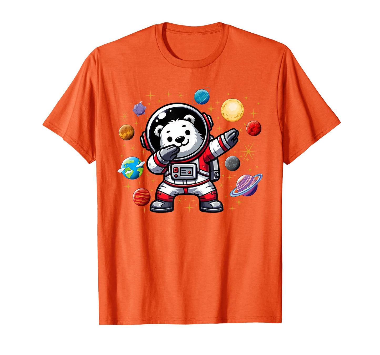 Polar Bear Astronaut Dabbin In Space Cosmic Galaxy Adventure T-Shirt