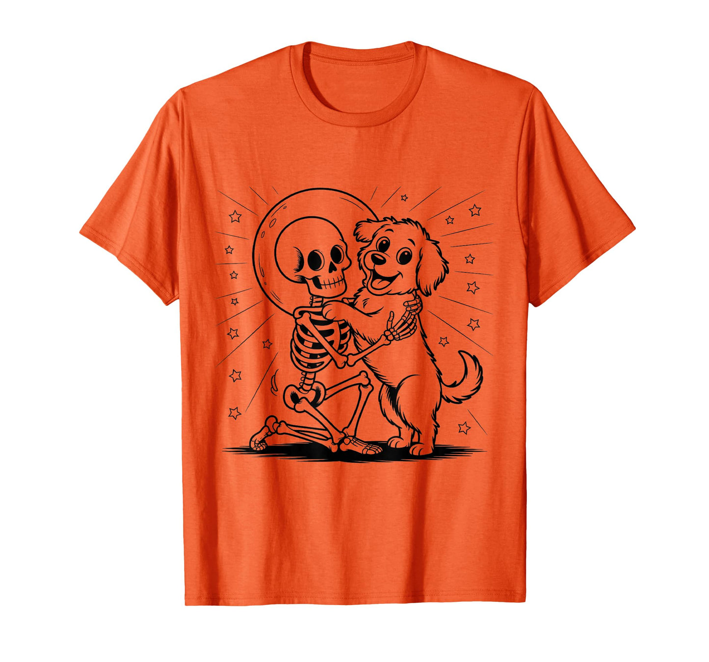 Skeleton Dog Skull Funny Cute Goth Halloween Men Women Kids T-Shirt