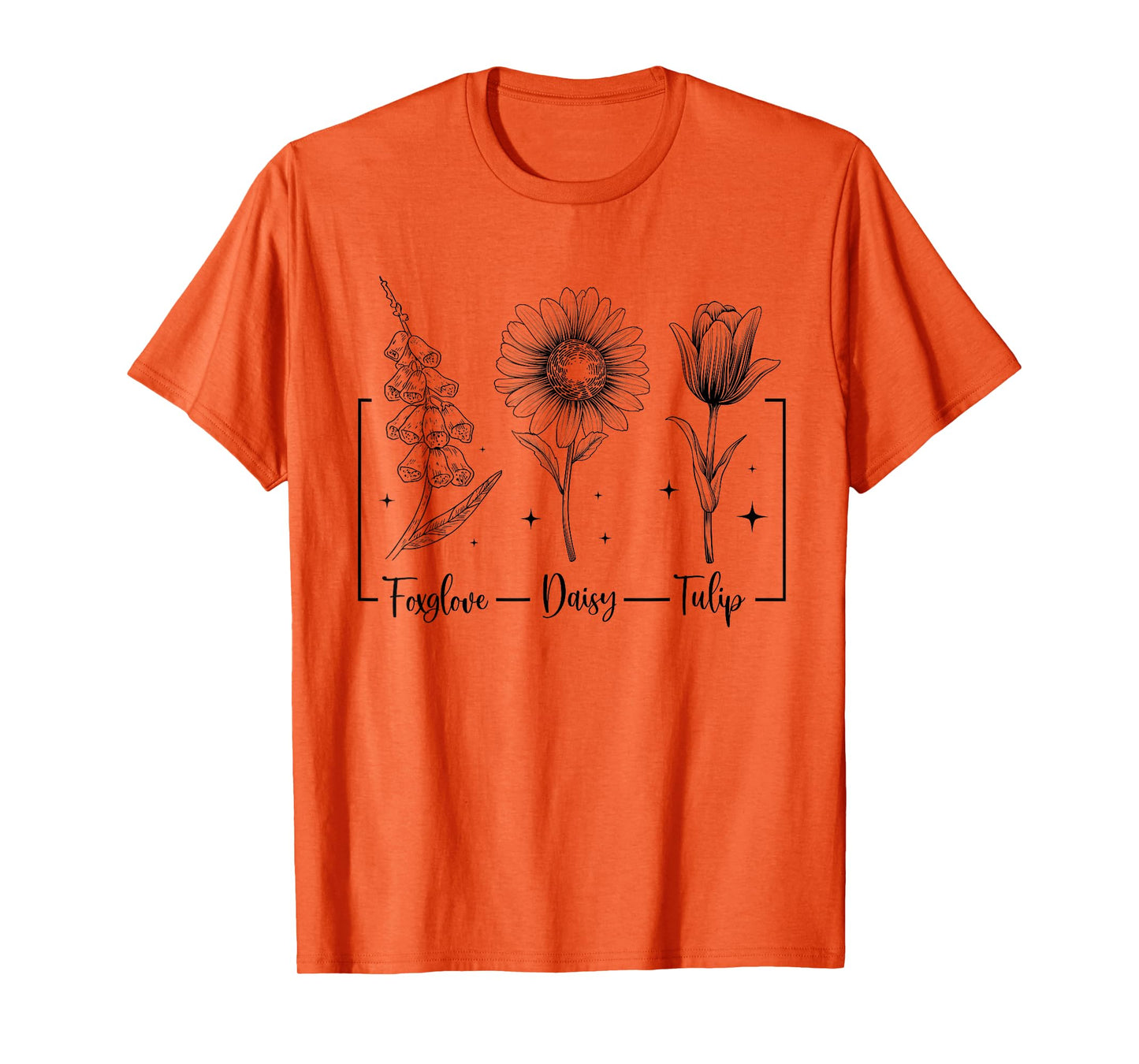 Vintage Floral Plant Foxglove Daisy Tulip Flowers Mom Women T-Shirt