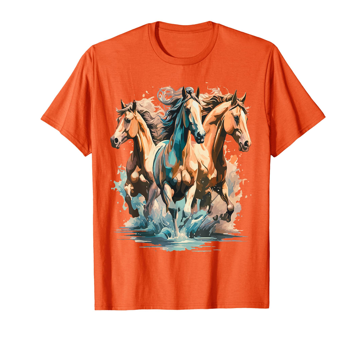 Running Crazy Wild Horses Gift Teenage Girls Boys Men Women T-Shirt