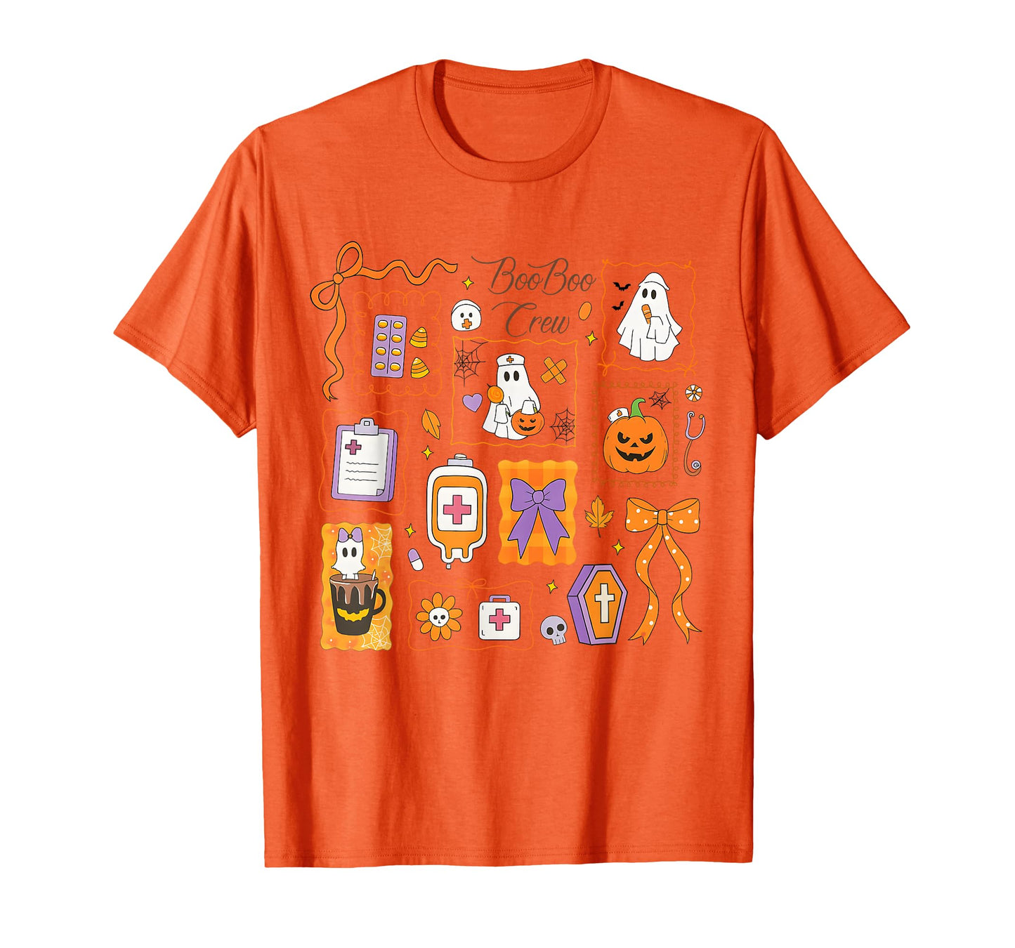 Coquette Boo Boo Crew Halloween Nurse, Funny Nurse Ghost T-Shirt